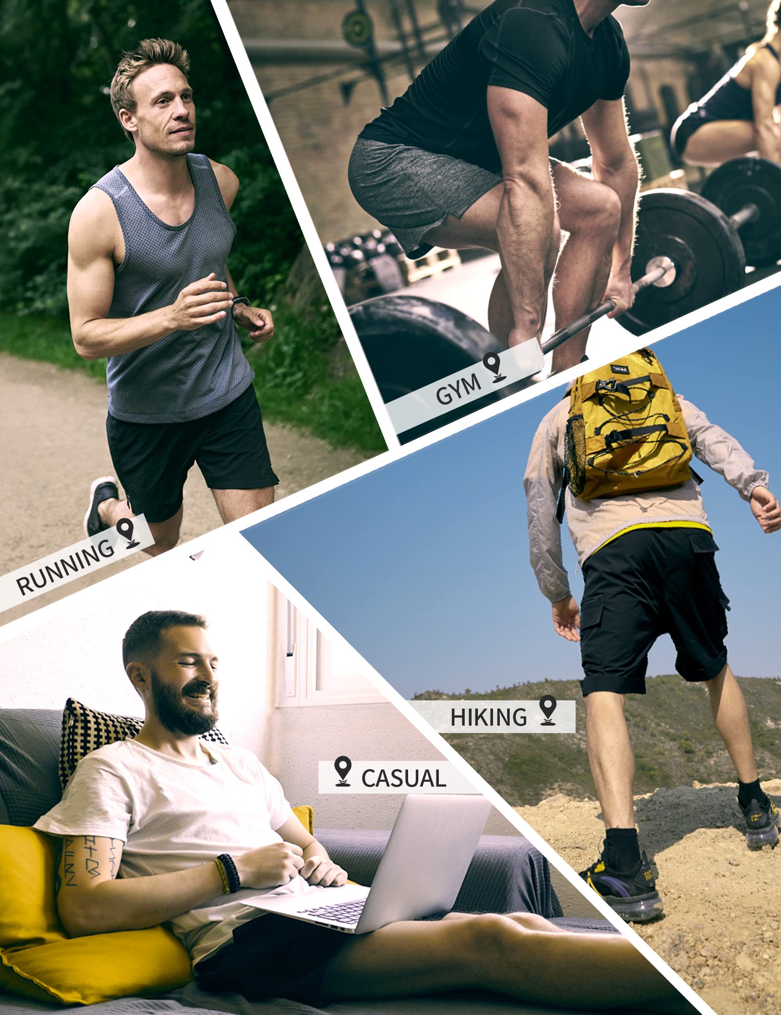 **Pioneer Men's 5-Inch Inseam Athletic Shorts - Breathable Cotton Workout Shorts for Gym, Running, Lounge & Casual Wear**    *(Perfect for workouts, jogging, home relaxation, or everyday casual style)*