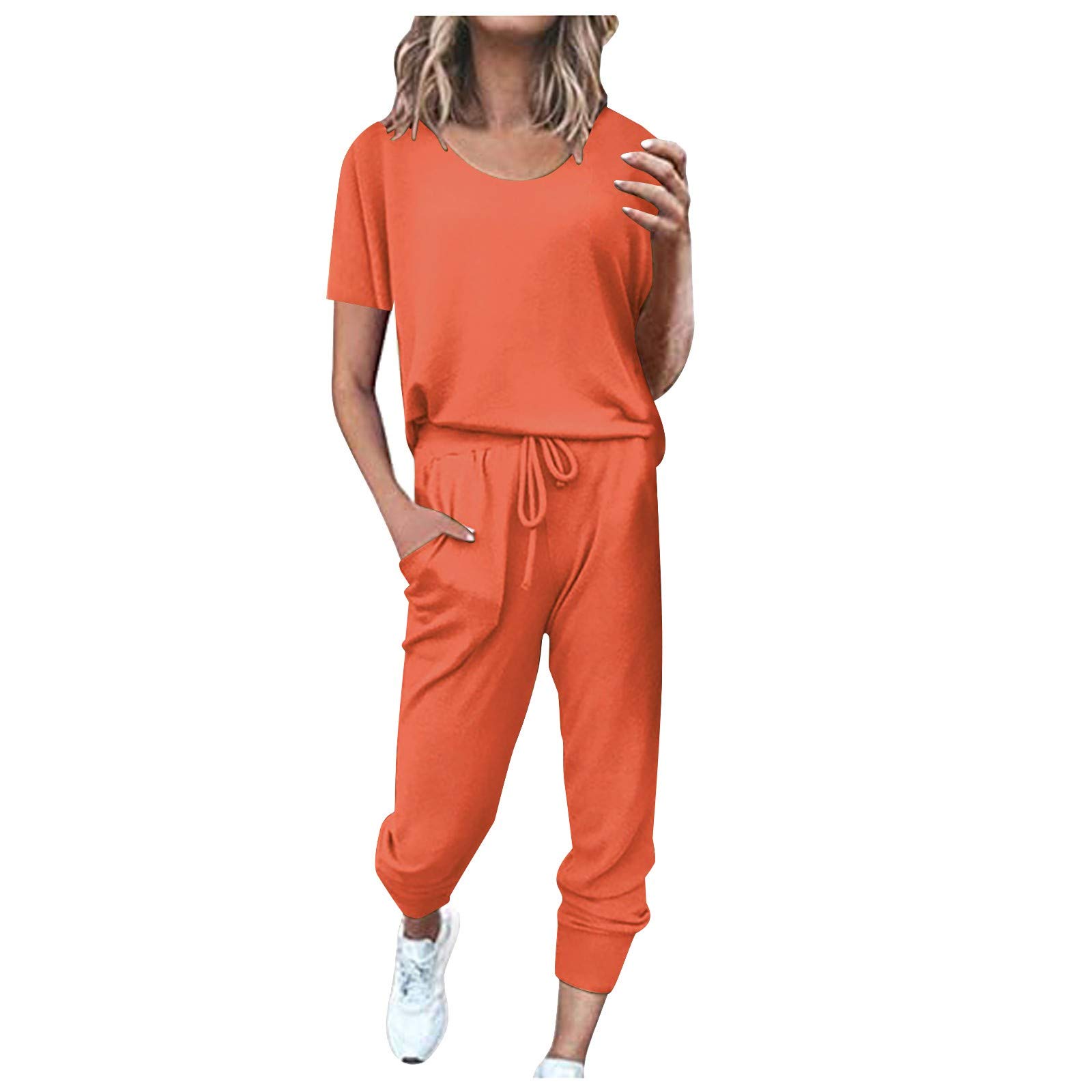 Women's 2-Piece Sweatsuit Set - Long Sleeve Pullover & Drawstring Sweatpants - Comfortable Loungewear & Sport Outfit for Women | Perfect for Yoga, Gym, Running, and Casual Wear