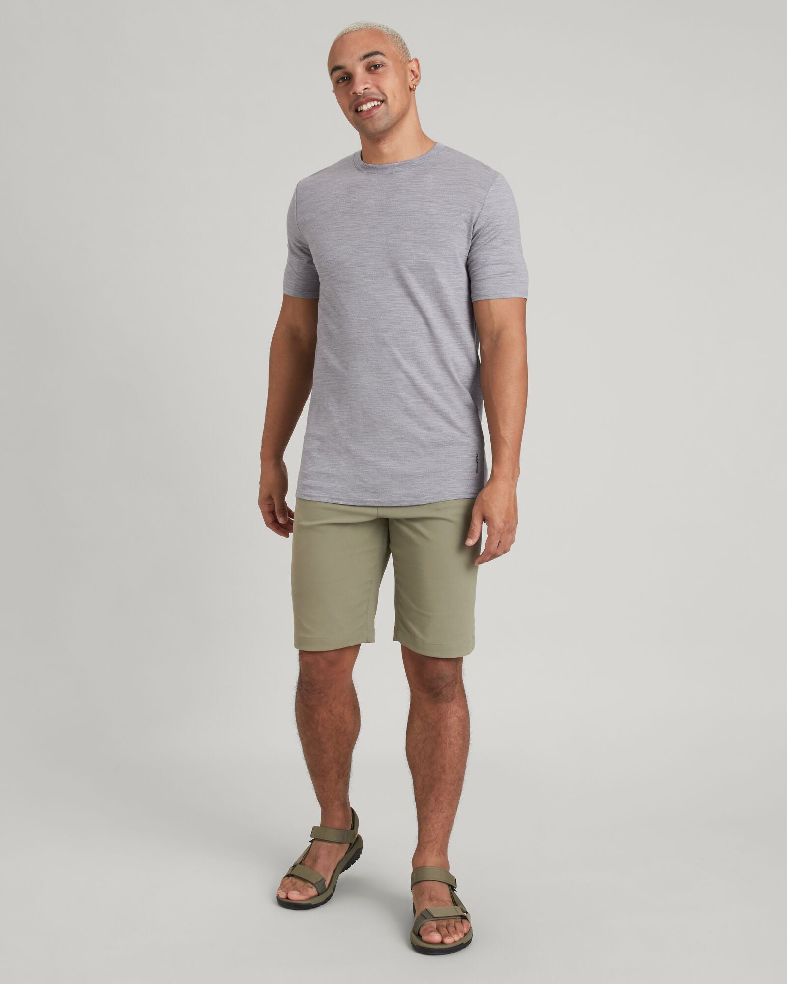 100% Merino Wool T-Shirt for Men - Mid Grey Marle | Soft & Breathable Base Layer for Hiking, Travel & Outdoor Activities