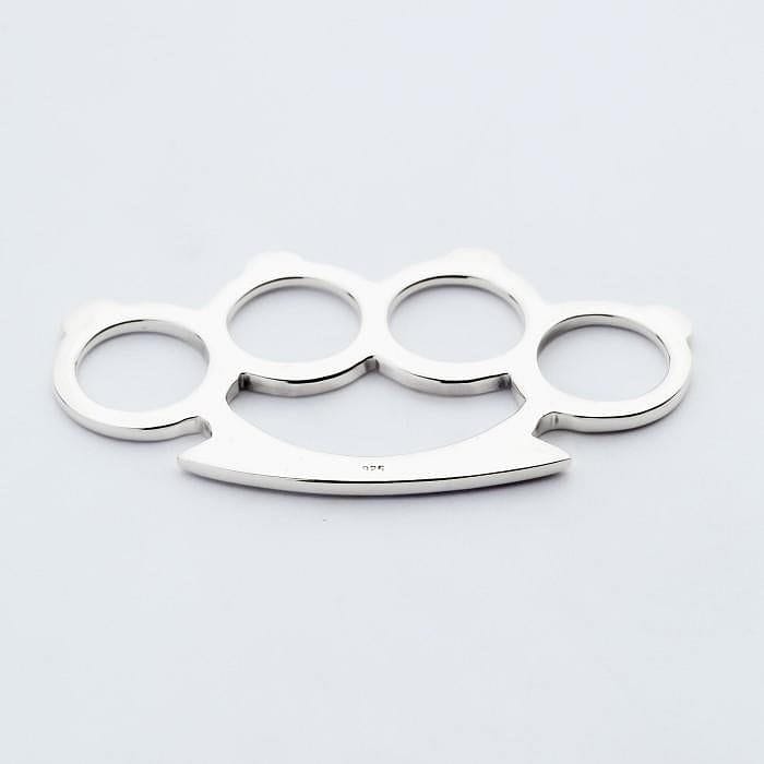Sterling Silver Knuckle Duster Biker Pendant Necklace - Tough & Edgy Jewelry for Motorcycle Riders, Bikers & Rock Fans - Perfect for Everyday Wear, Gifts & Biker Events