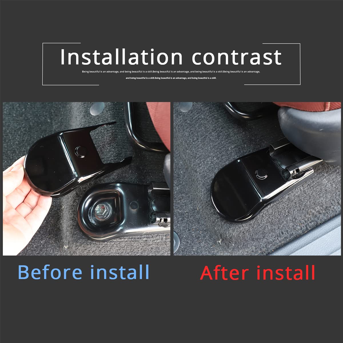 2015-2021 Toyota Hilux Car Seat Bottom Screw Cover - ABS Plastic Decorative Accessory in Piano Black - Interior Upgrade & Protection for Pickup Truck