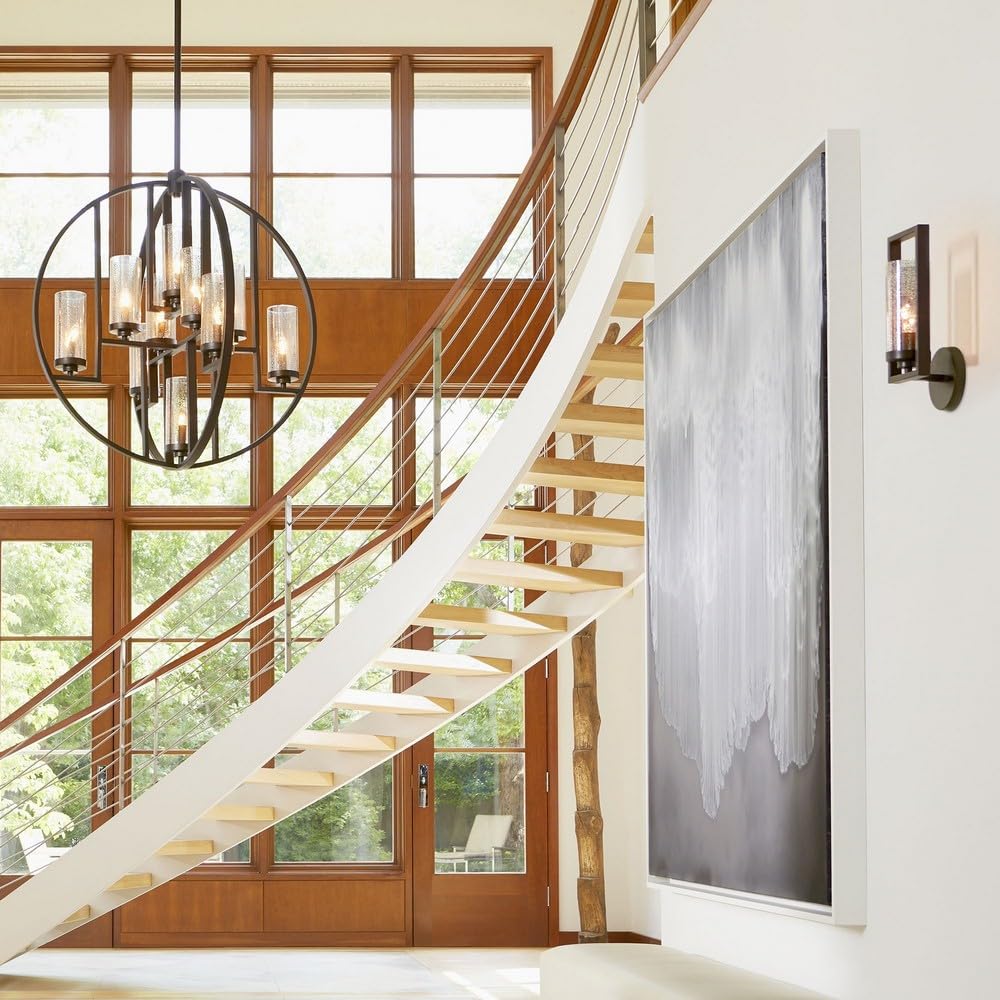 Quorum 553-1-86 Transitional One Light Wall Sconce - Julian Collection Bronze Dark Finish Wall Light for Bedroom, Hallway & Entryway Lighting