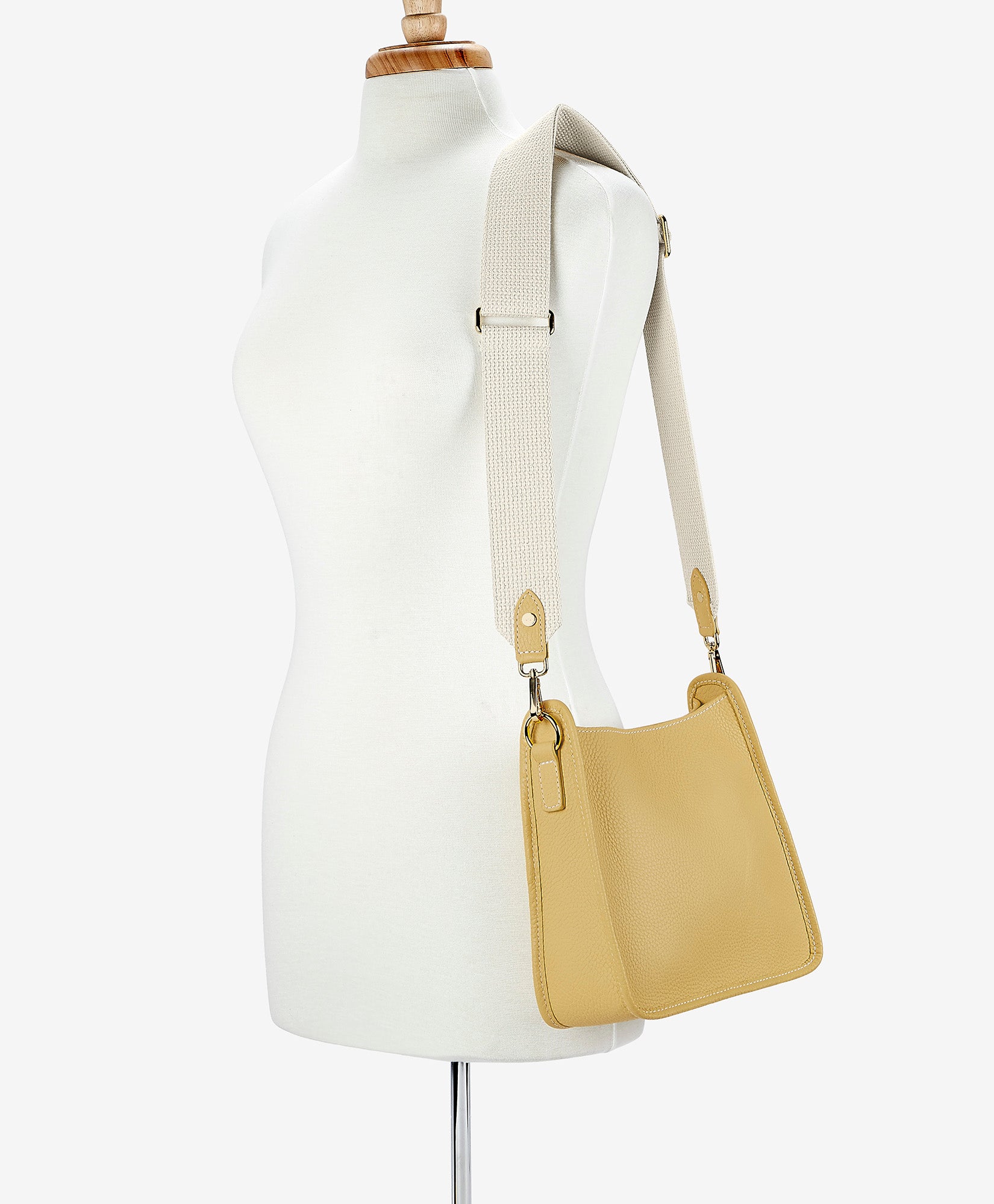Elle Crossbody Bag in Yellow Pebble Grain Leather - Stylish & Durable for Everyday Use, Work, and Travel