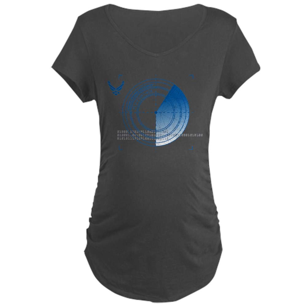 USAF Fly Fight Win Maternity Dark T-Shirt - Comfortable Cotton Pregnancy Tee for Military Moms | Perfect for Casual Wear, Air Force Events & Proud Military Family Apparel
