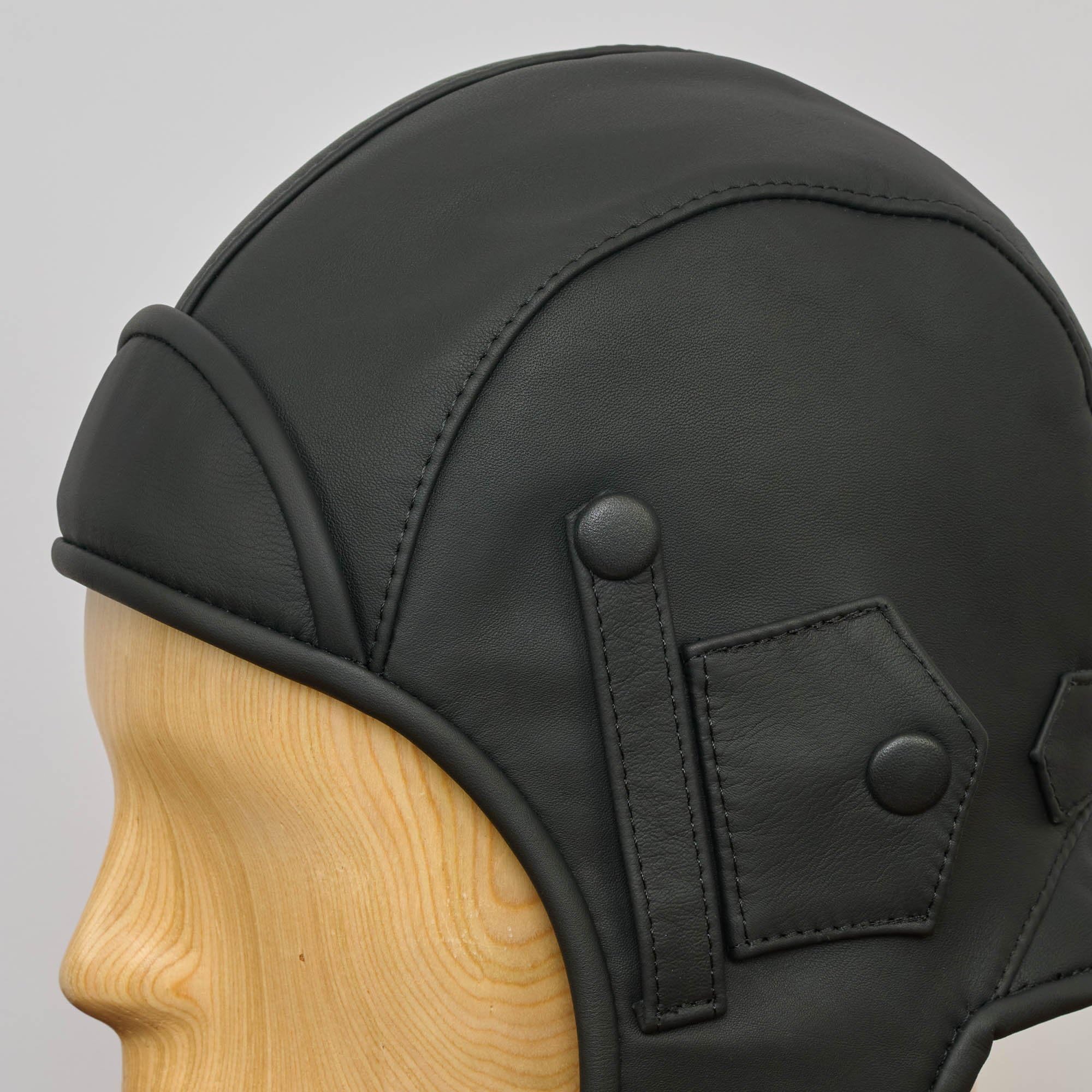 Sterkowski Karelia Genuine Leather Aviator Trapper Hat - Winter Pilot Cap for Men - Warm Fur Lined Flying Helmet for Cold Weather & Outdoor Adventures