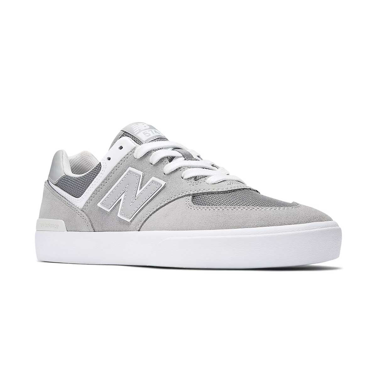 New Balance 574 Vulc Sneakers for Men & Women - Grey White Classic Comfortable Walking Shoes for Casual Wear, Running & Gym Workouts