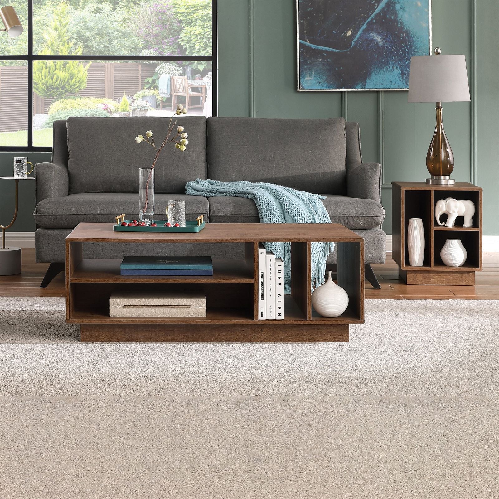 Encore Coffee Table Dark Oak by Tauris™ - Modern Solid Wood Living Room Furniture for Home Decor & Entertaining