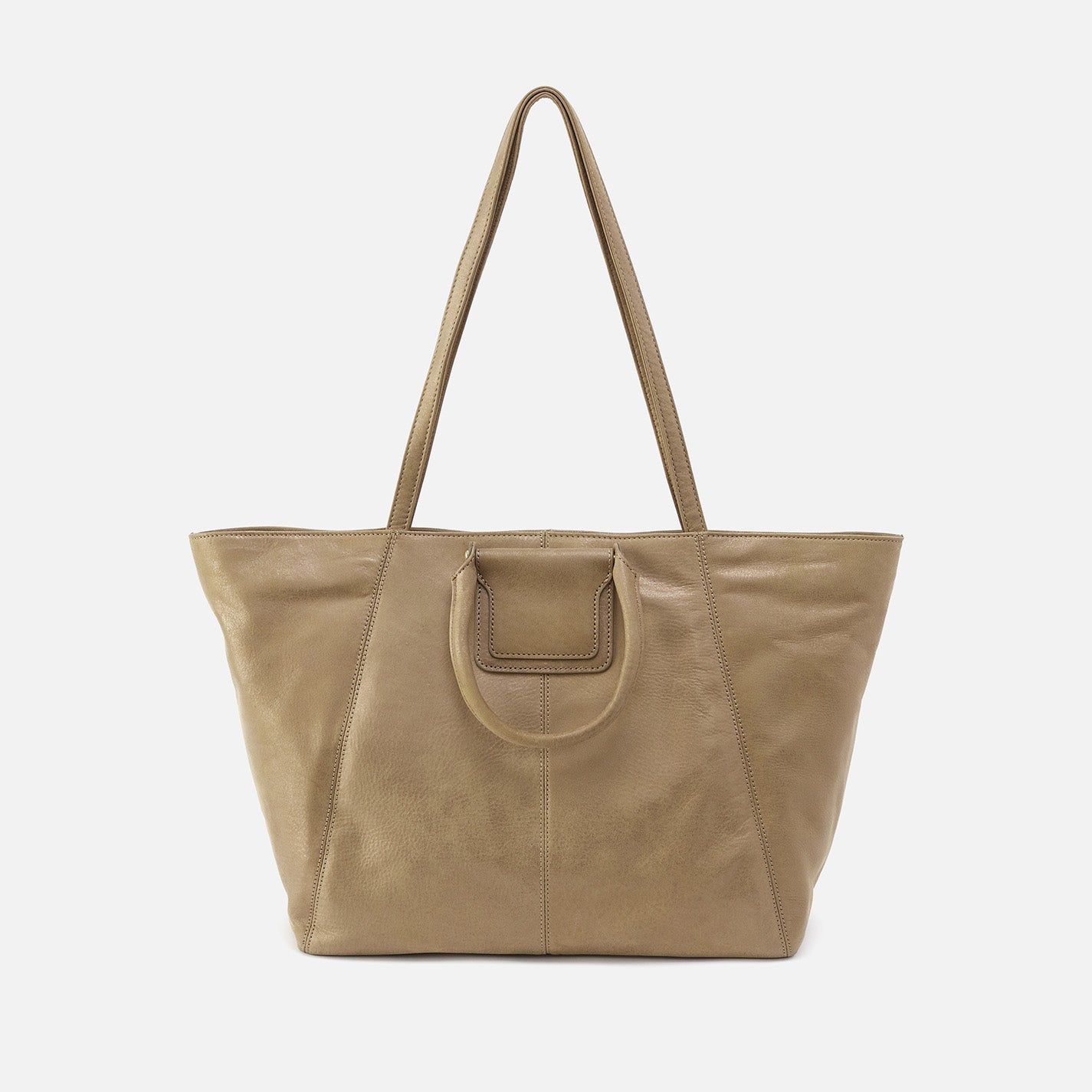 Sheila East West Tote Bag in Metallic Leather - Burnished Sage Green | Stylish Women's Handbag for Work, Travel & Everyday Use