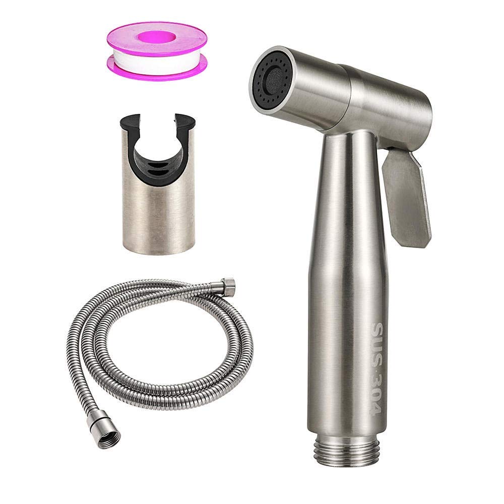 **JYCCH Stainless Steel Handheld Bidet Sprayer - Toilet Bidet Faucet Sprayer for Self-Cleaning, No Punch Installation, 2 Stable Interfaces - Perfect for Bathroom Hygiene & Personal Cleaning**