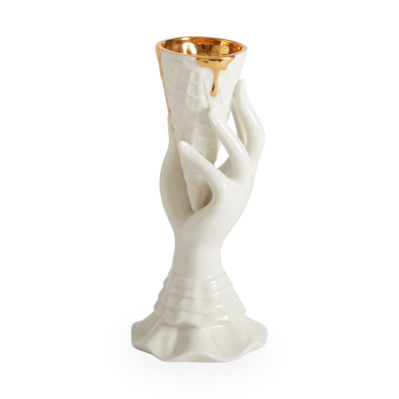 Gilded I Scream Vase - Elegant Gold Decorative Vase for Home Decor, Wedding Centerpieces & Luxury Gift Giving