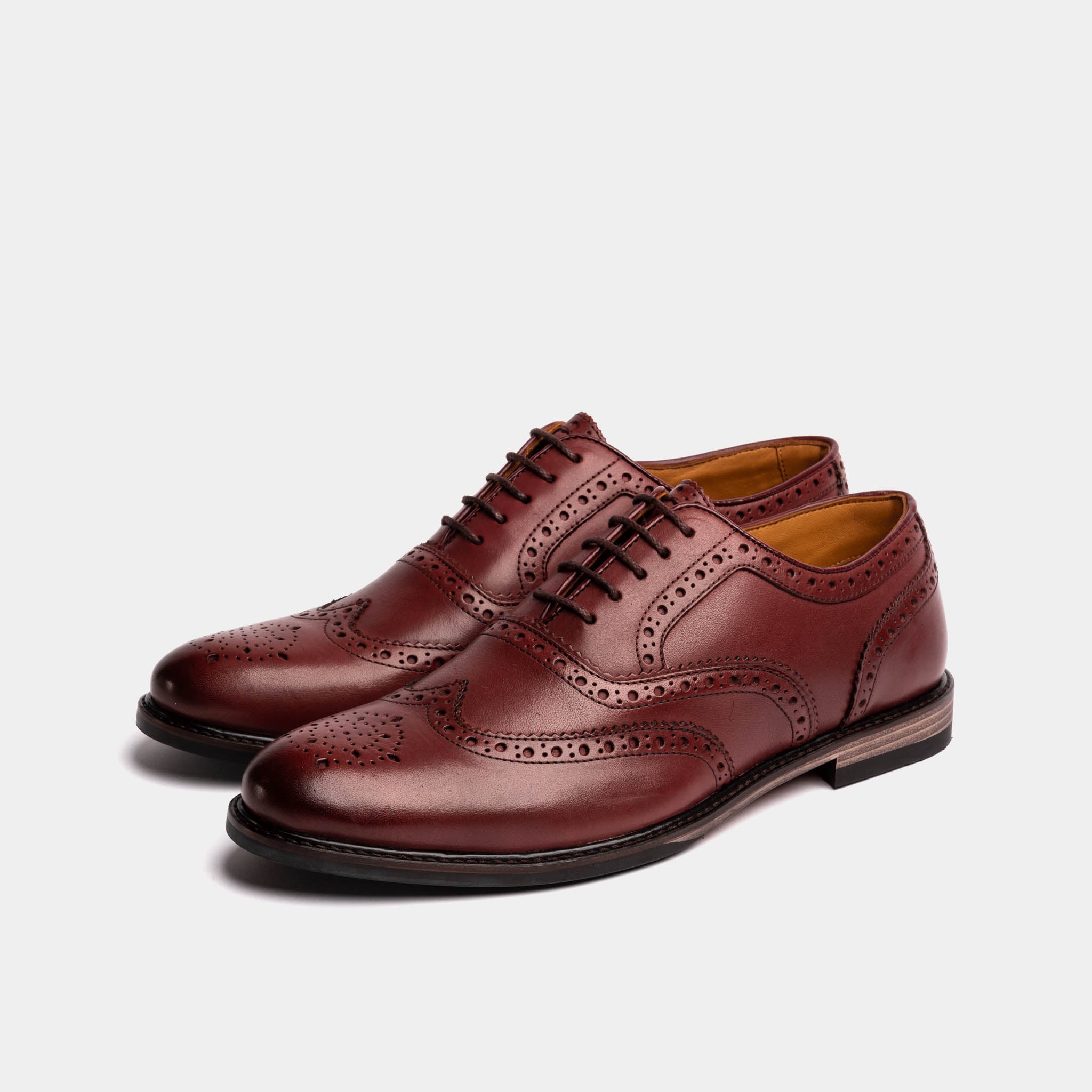 SHIREBURN Genuine Leather Oxford Shoes in Oxblood Red - Perfect for Business, Formal Events & Office Wear