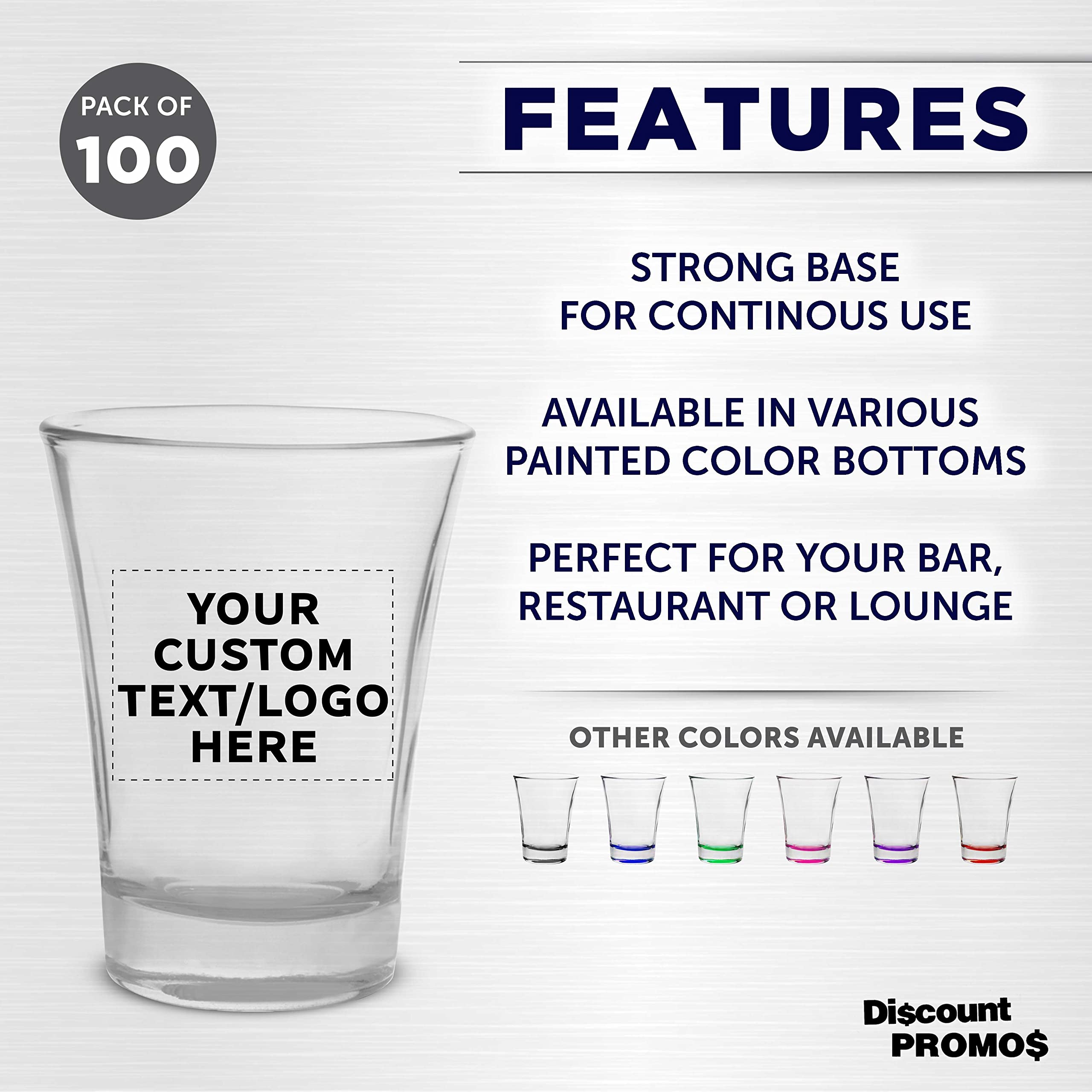 Custom 2 oz Shot Glasses Bulk Set of 100 - Personalized Barware for Weddings, Parties & Gifts - Clear Glass Drinking Cups - Perfect for Bachelor Parties, Birthday Celebrations & Corporate Events