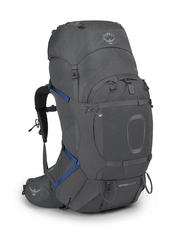 Osprey Aether Plus 70 Backpack - Lightweight Hiking Pack for Men & Women, 70L Large Capacity, Durable Travel Backpacking Gear for Outdoor Adventures, Camping & Trekking
