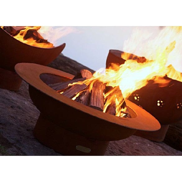 Saturn Wood Burning Fire Pit - Outdoor Patio & Backyard Fireplace for Camping, Garden & BBQ Gatherings
