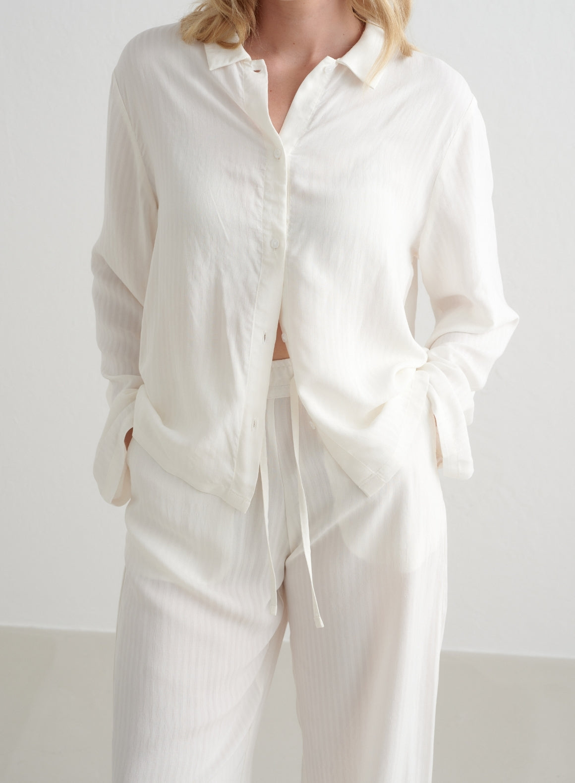 Comfortable White Pajama Shirt for Women & Men - Soft Cotton Sleepwear for Nightwear & Lounge Wear