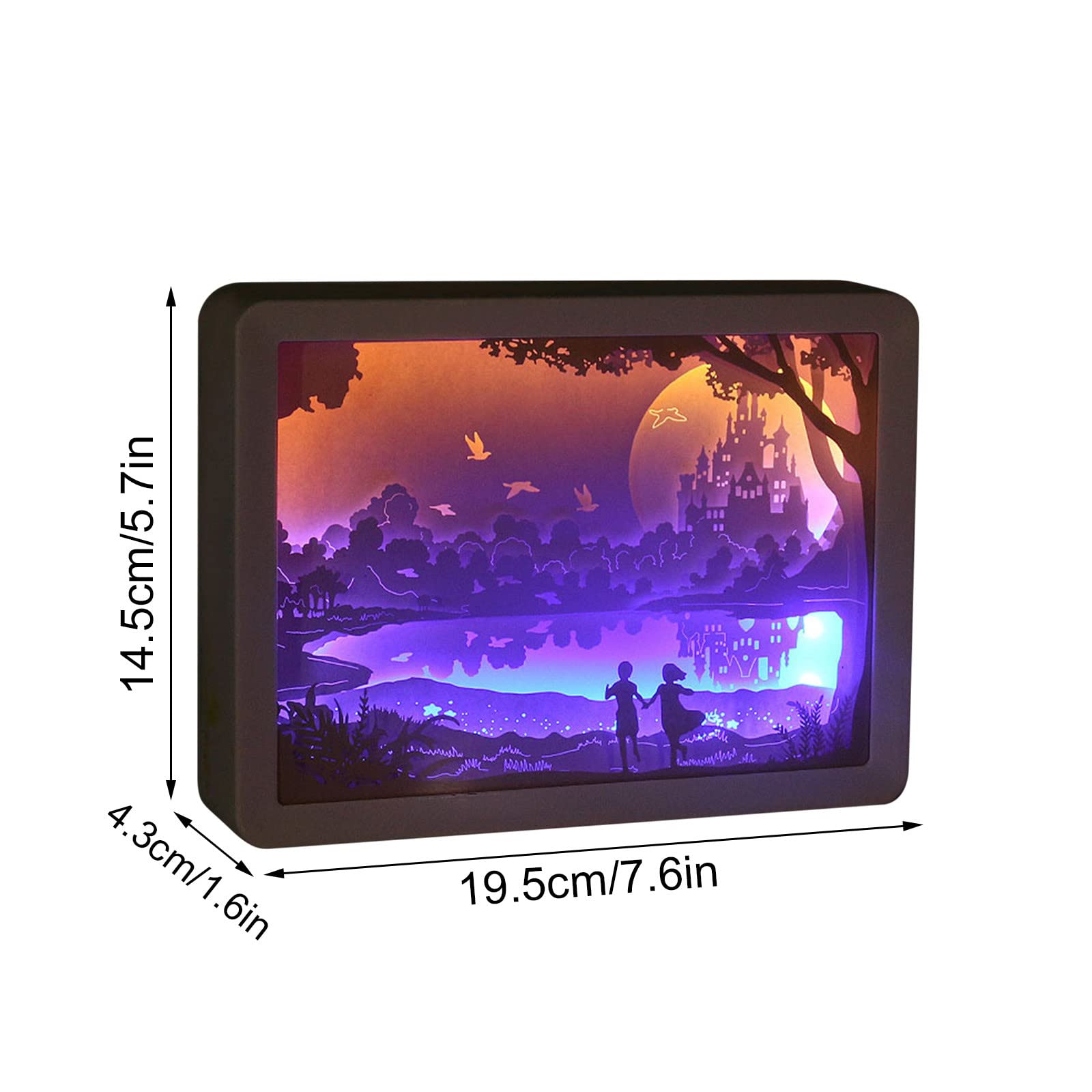 3D Shadow Paper Carving Photo Frame Lamp - Holiday Creative Gift, Home Decor, Bedside Table Night Light for Christmas, Birthday, Anniversary & Room Atmosphere (Warm White LED) - Perfect for Bedrooms, Living Rooms, Gifts & Romantic Ambiance