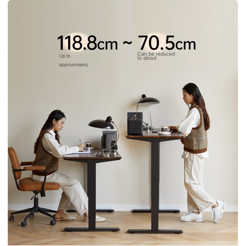 Premium Black Walnut Solid Wood Electric Standing Desk - Adjustable Height Home Office Desk for Work & Study | Ergonomic Workspace Solution for Professionals & Gamers