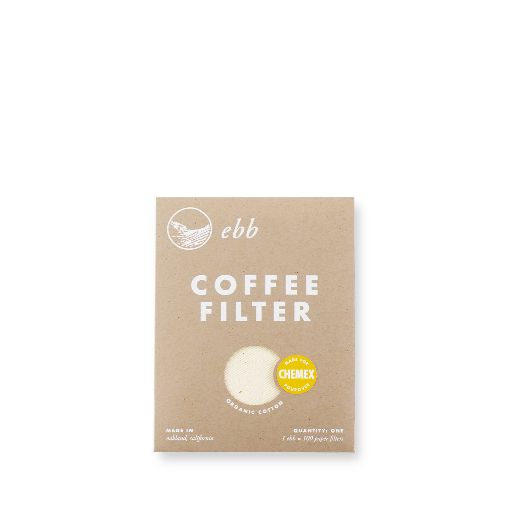 Chemex Organic Cotton Coffee Filters - 100 Count, Unbleached & Eco-Friendly for Pour Over & Drip Brewing - Perfect for Home, Office & Camping Use