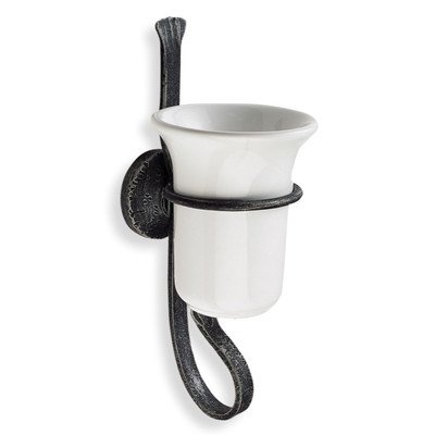 StilHaus F10-32-637509820398 Flora Collection Ceramic Toothbrush Holder - Ancient White | Bathroom Organizer for Toothbrushes & Dental Care Essentials