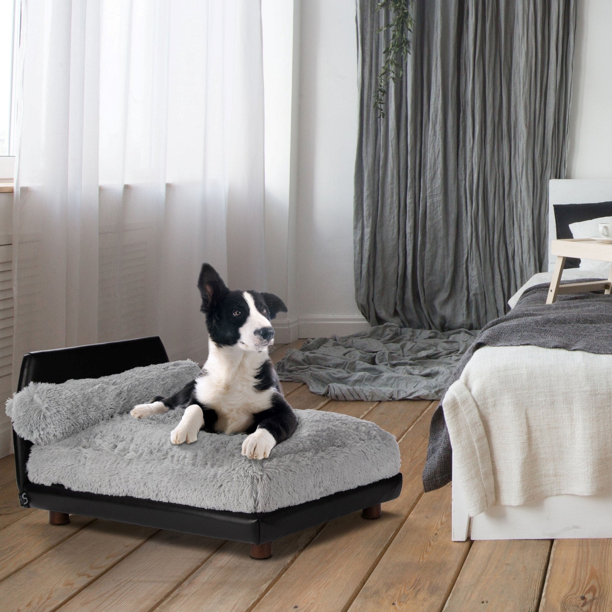Club Nine Pets Lido Orthopedic Dog Bed - Grey Memory Foam Pet Bed for Large Dogs, Supportive & Comfortable - Perfect for Arthritis, Joint Pain & Senior Dogs - Ideal for Living Room, Bedroom or Crate Use