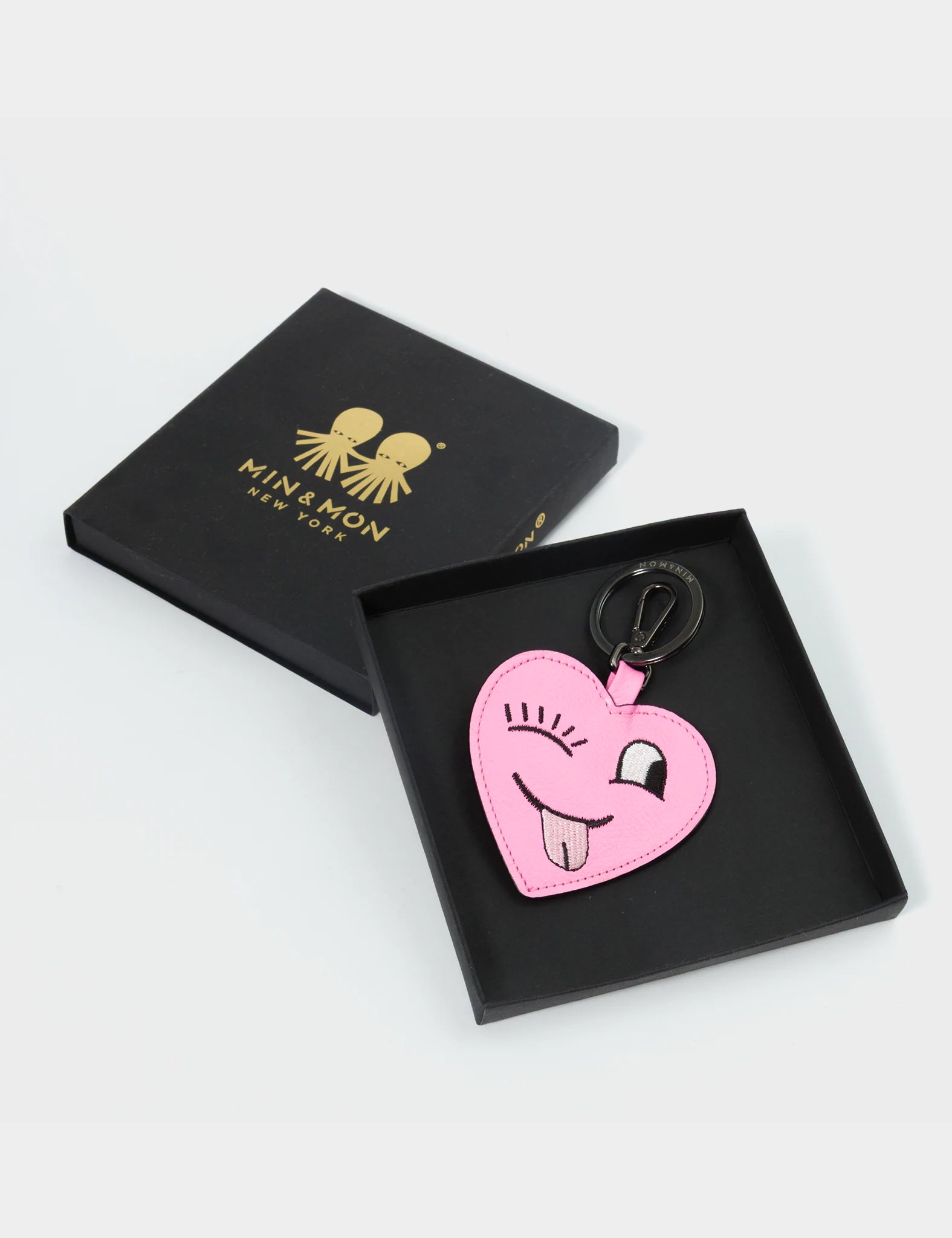Hearty Smile Charm Bubblegum Pink Leather Keychain - Cute Gift for Women, Girls | Perfect for Keys, Bags & Backpacks
