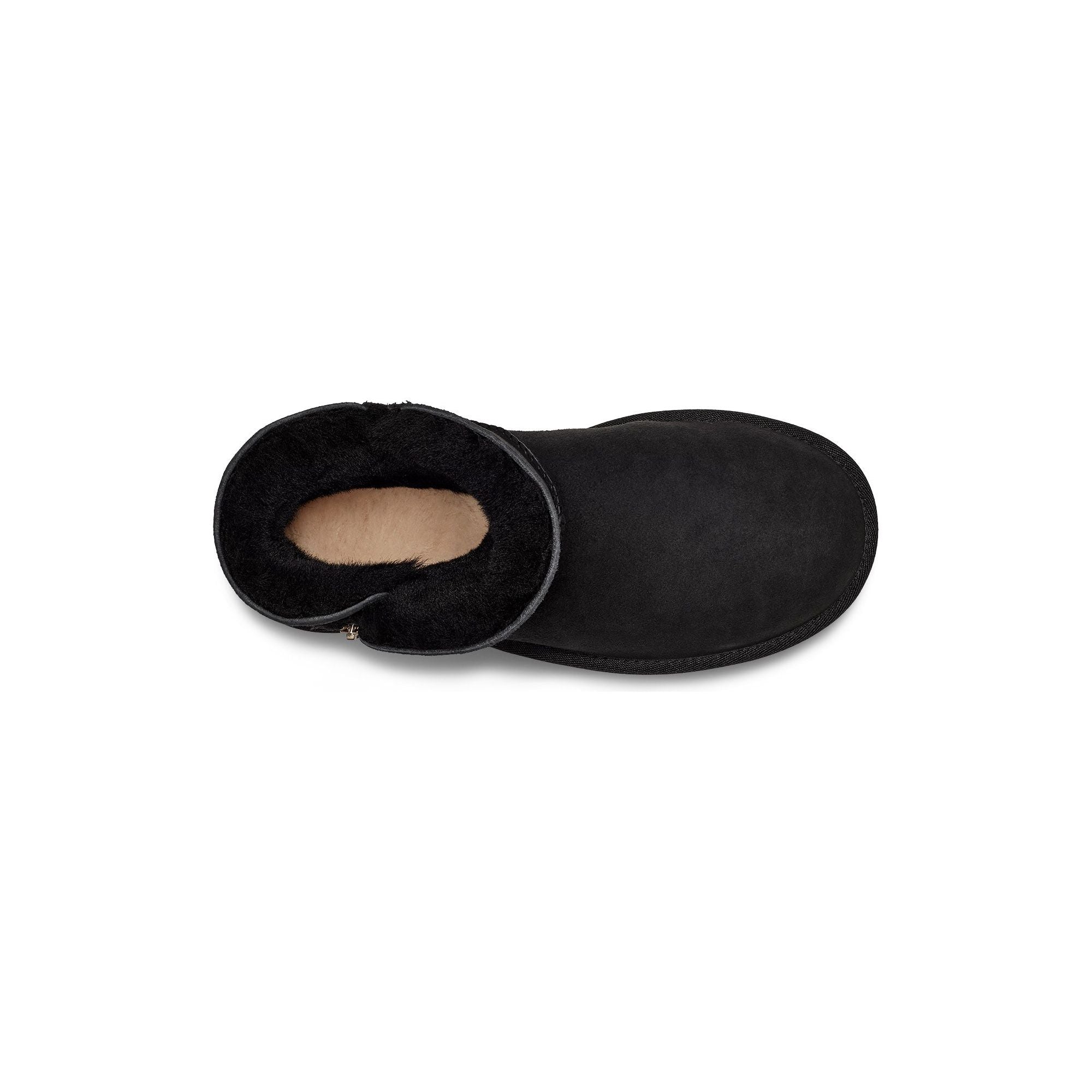 UGG Women's Bailey Zip Mini Boot - Black Suede Winter Ankle Boots for Women | Cozy & Stylish for Cold Weather, Snow, and Casual Outings