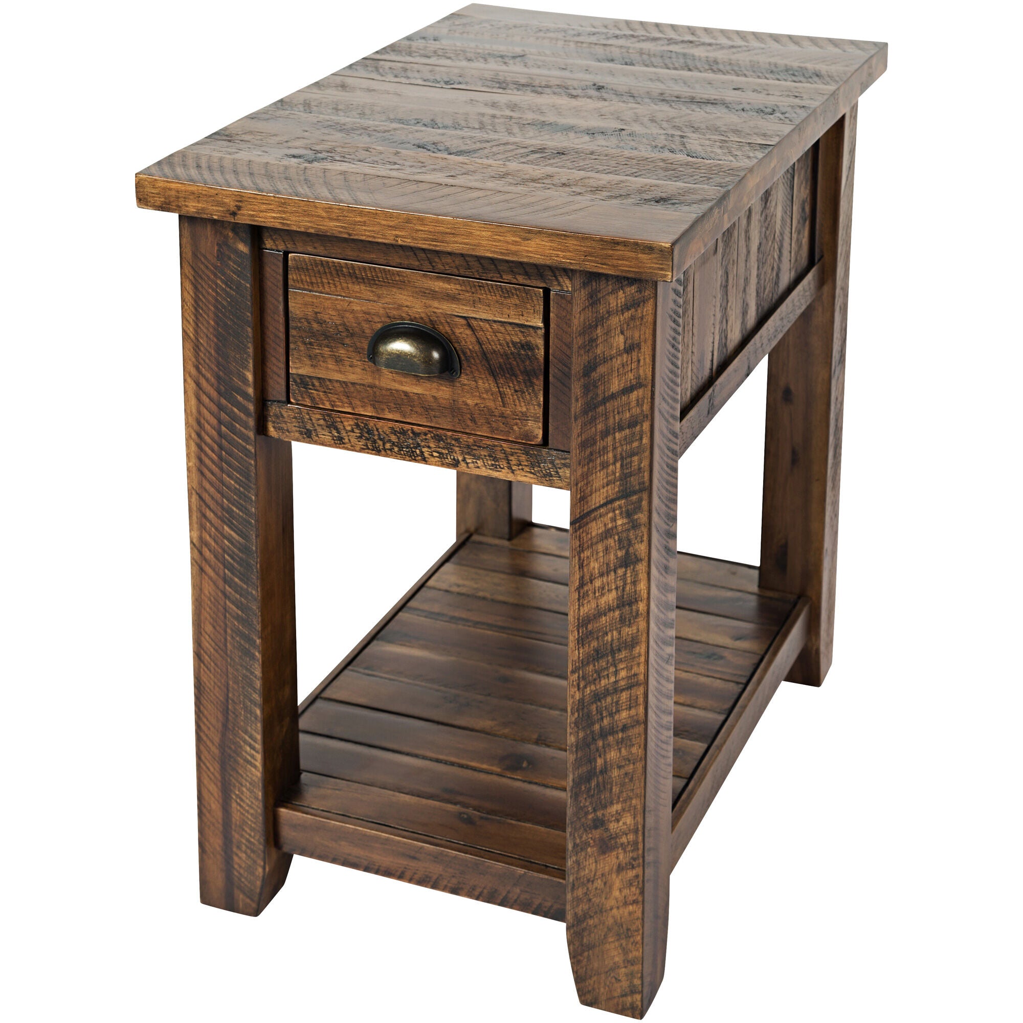 Handcrafted Wooden Chairside Table - Elegant Side Table for Living Room, Bedroom, or Office - Perfect for Coffee, Books & Decor