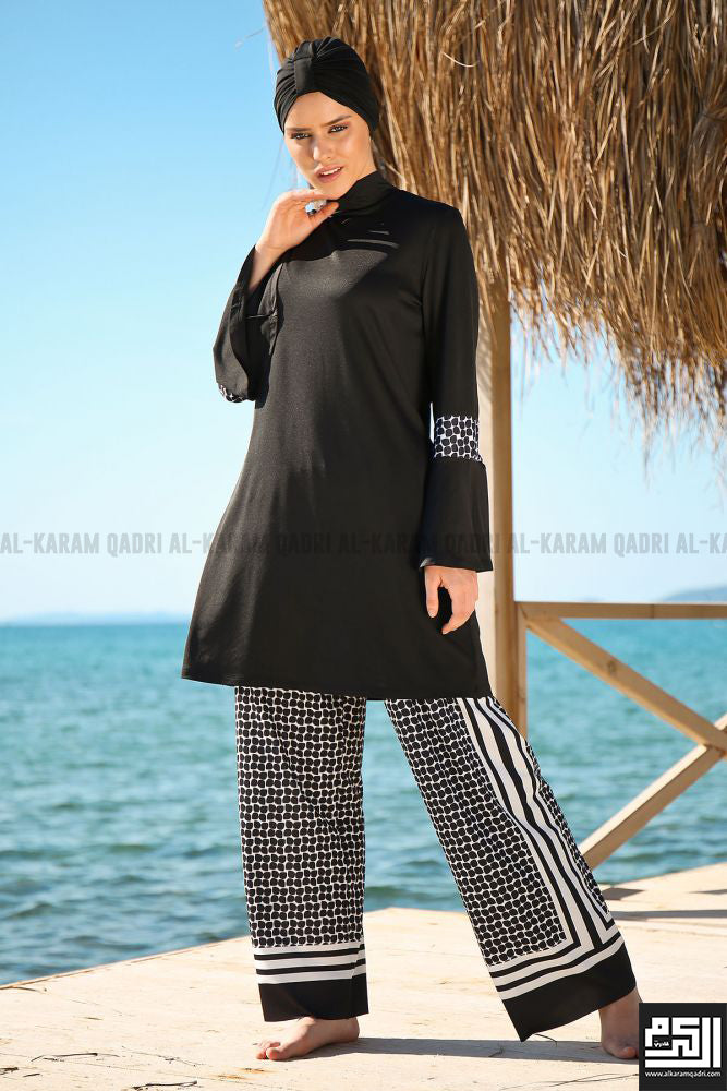Stylish Printed Burkini Swimwear for Women - Modest Islamic Swimsuits for Beach, Pool & Water Sports
