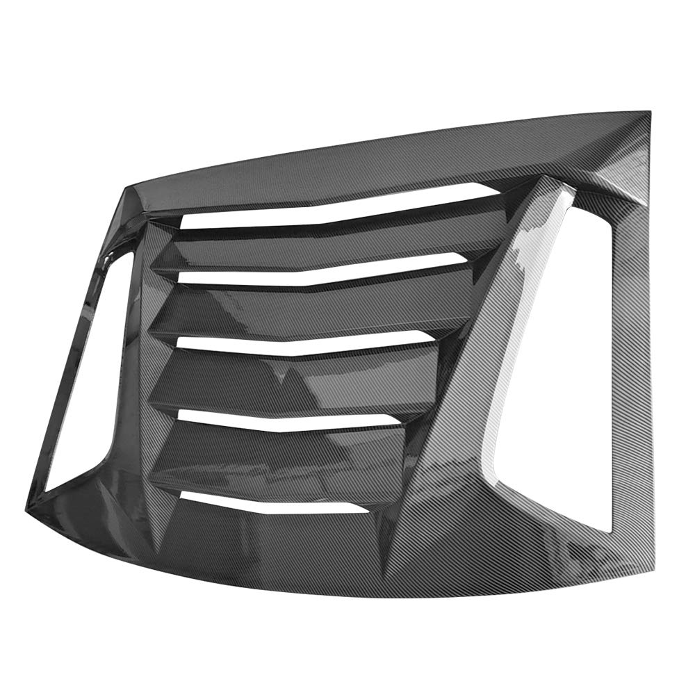 **FREEMOTOR802 Rear Window Louver for 2011-2023 Dodge Charger - Carbon Fiber Print Sun Shade & Windshield Scoop - Perfect for Sun Protection & Custom Styling**