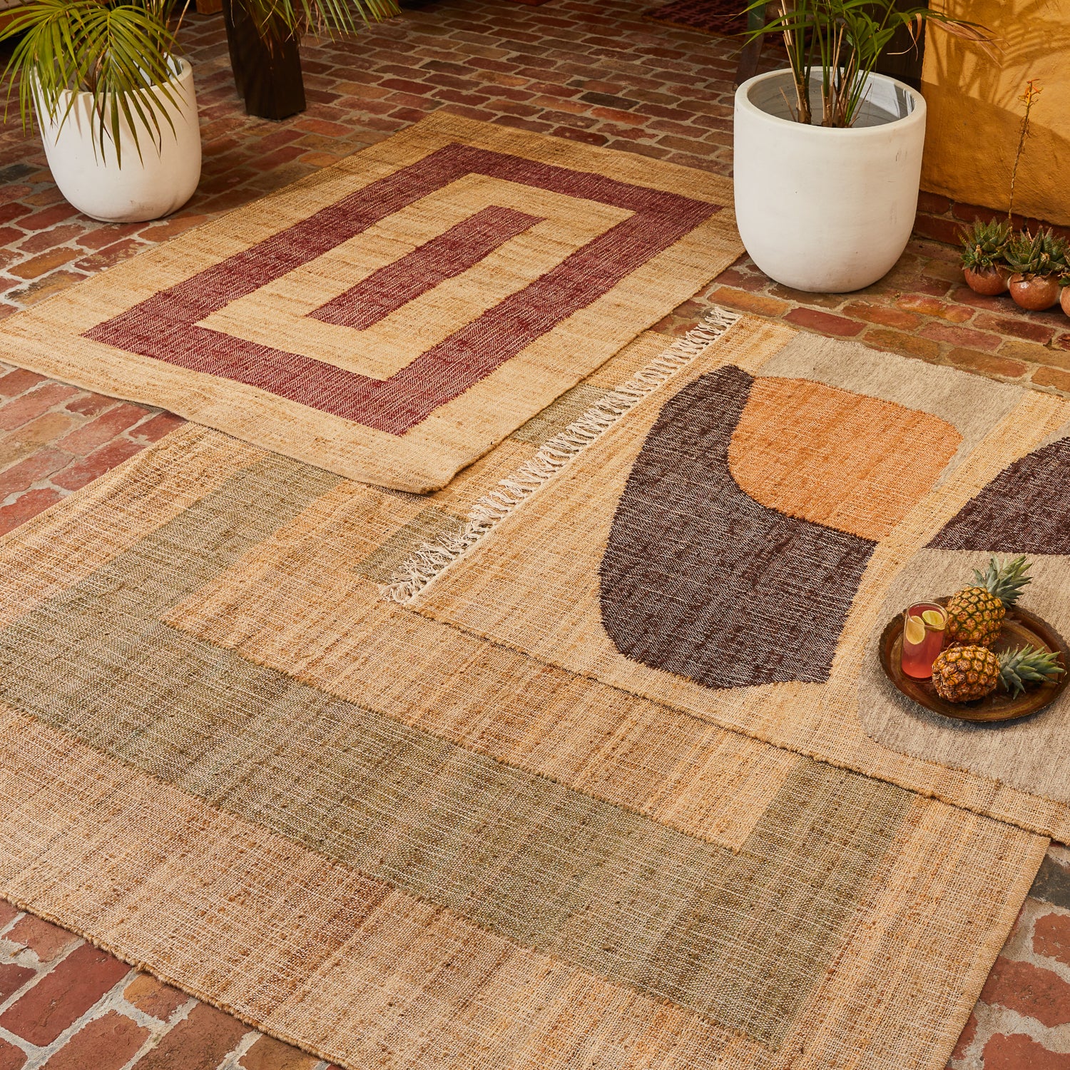 Adrienne Jute Rug in Sage Green - Natural Handwoven Area Rug for Living Room, Bedroom & Boho Home Decor