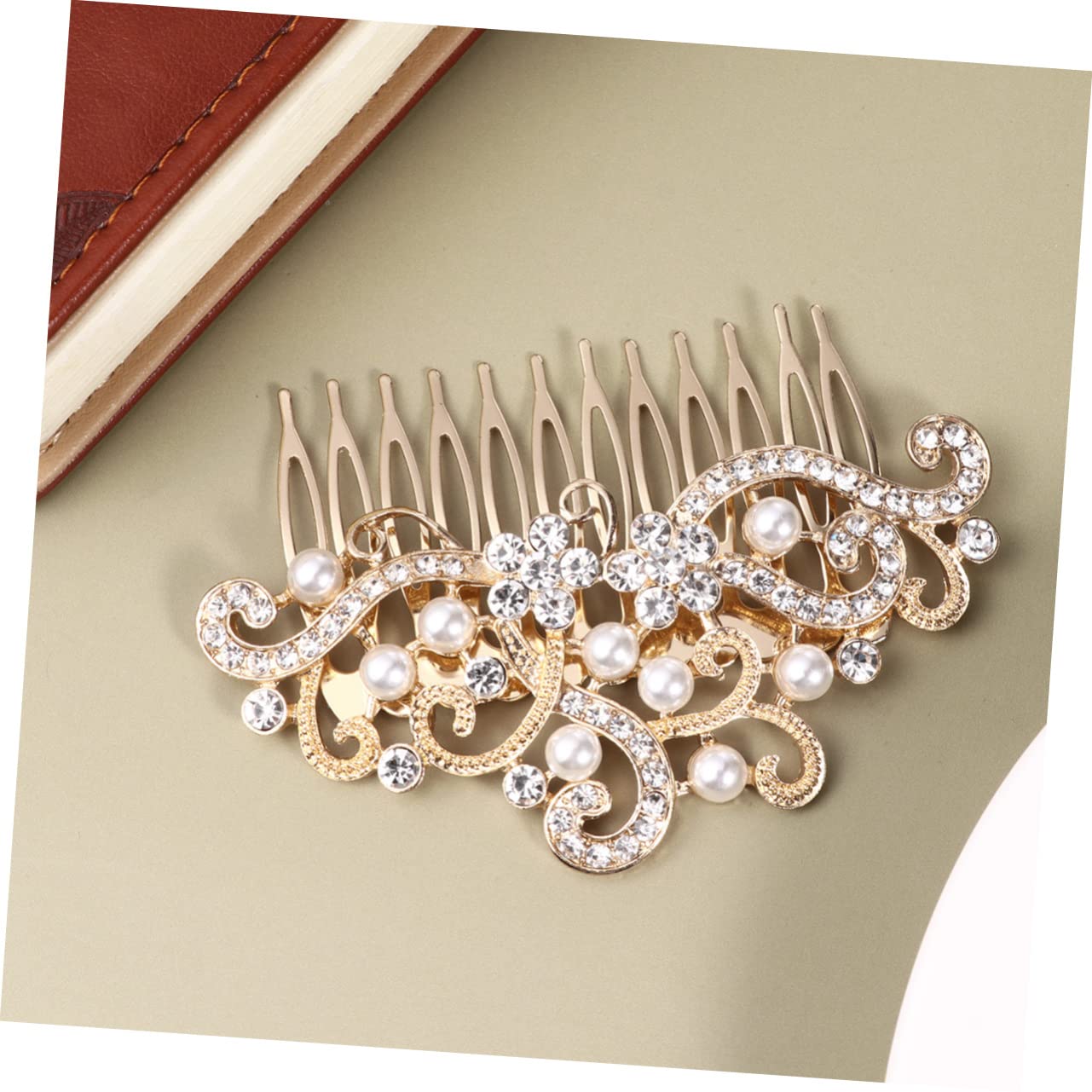 LALAFINA 3-Piece Gold Wedding Hair Comb Set - Elegant Bridal Hair Accessories for Women - Perfect for Weddings, Prom, and Special Occasions