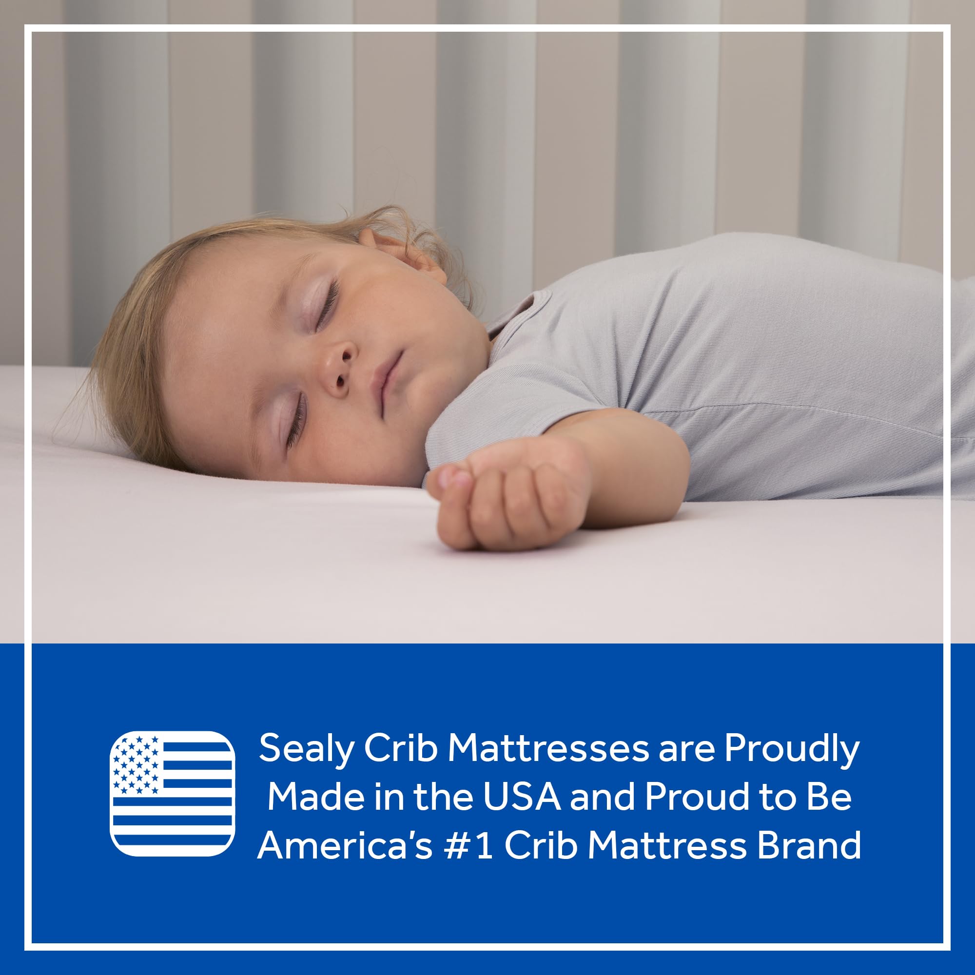 Sealy Baby Posture Perfect 2-Stage Waterproof Crib Mattress with Toddler Bed Fit - Hybrid Memory Foam & 150 Premium Coils - GREENGUARD Gold Certified, Safety Tested - Made in USA (52