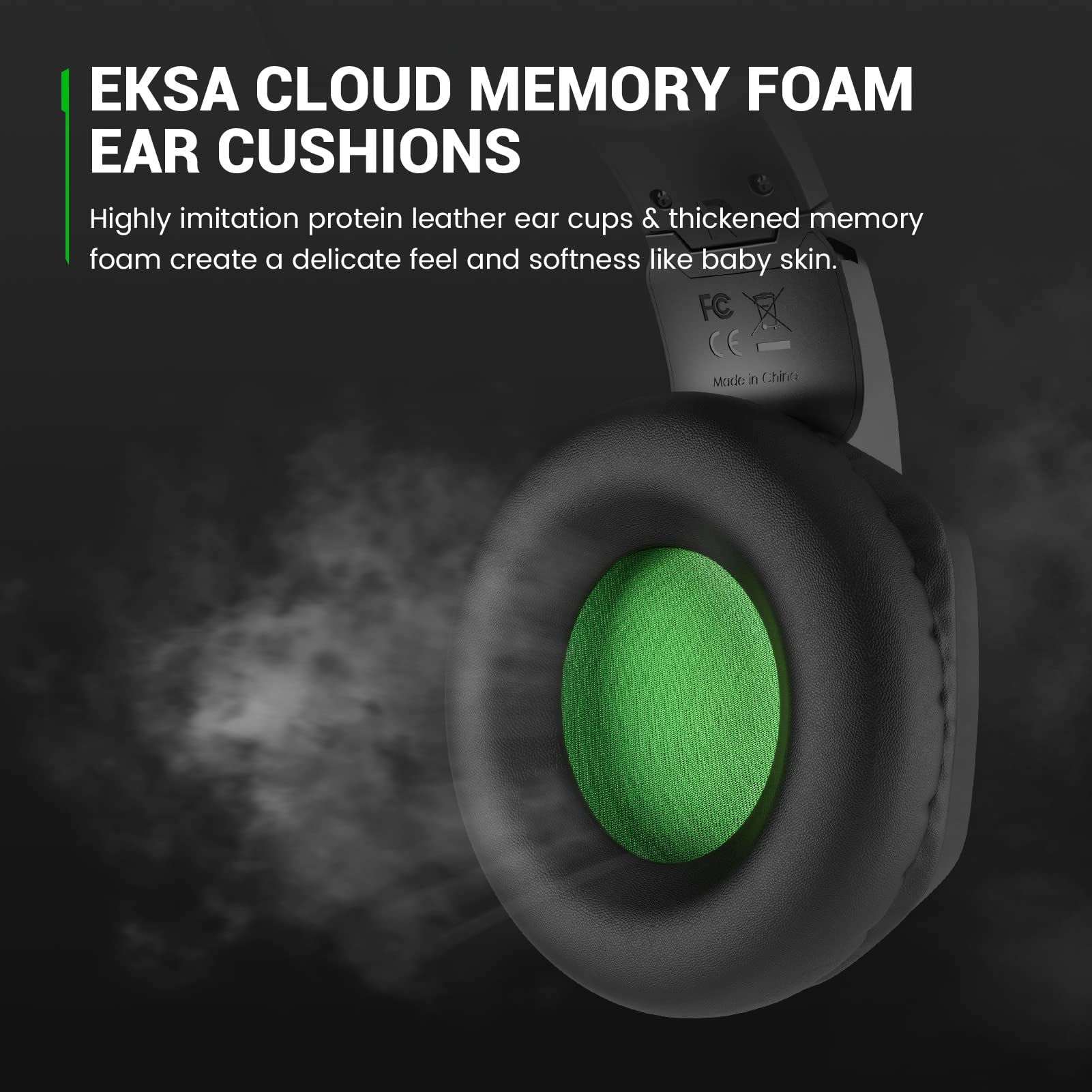 EKSA Fenrir S Gaming Headset with Microphone - 50mm Drivers, Noise Cancelling Mic, RGB Lighting & Memory Foam Ear Pads for PC, PS5, Xbox, Switch - Perfect for Competitive Gaming & Online Streaming