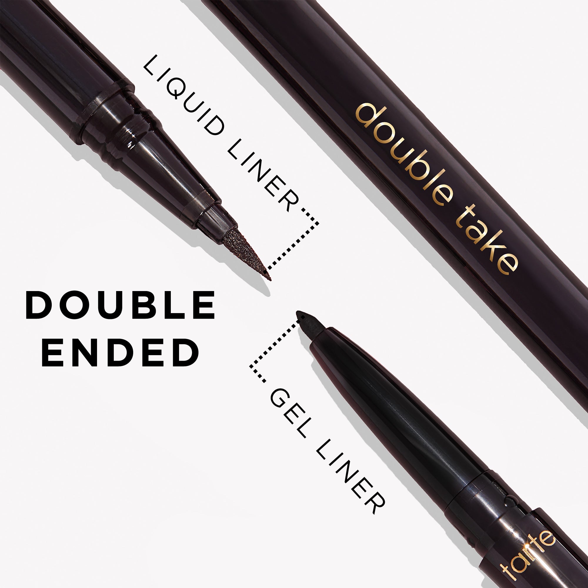 Double Take Eyeliner Bonus Set - Waterproof & Smudge-Proof Liquid Eyeliner with Bonus Brush - Perfect for Day to Night Makeup Looks, Parties & Special Occasions