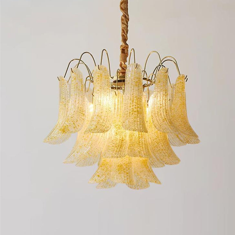 Elegant Mazzega Murano Glass Chandelier - Handcrafted Italian Lighting Fixture for Dining Room, Living Room & Bedroom Decor