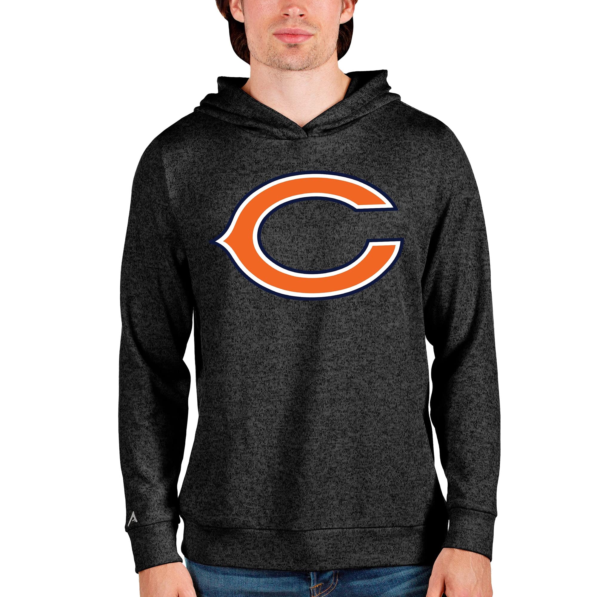 Antigua Men's Heathered Team Absolute Pullover Hoodie - Soft Cotton Blend Fleece Sweatshirt for Casual Wear & Outdoor Activities | Perfect for Gym, Sports & Everyday Comfort