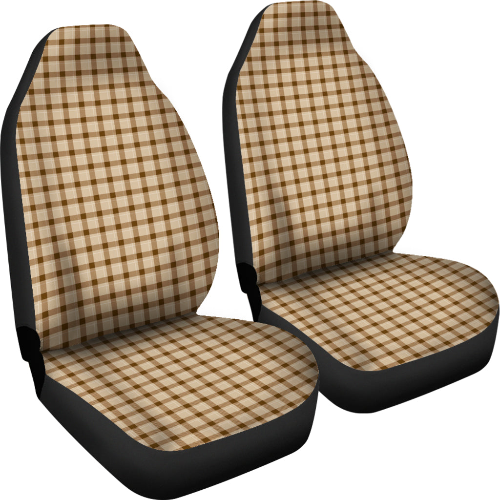 Premium Brown Buffalo Plaid Car Seat Covers - Universal Fit for Cars, Trucks & SUVs - Durable & Stylish Protection for Road Trips, Commuting & Everyday Driving