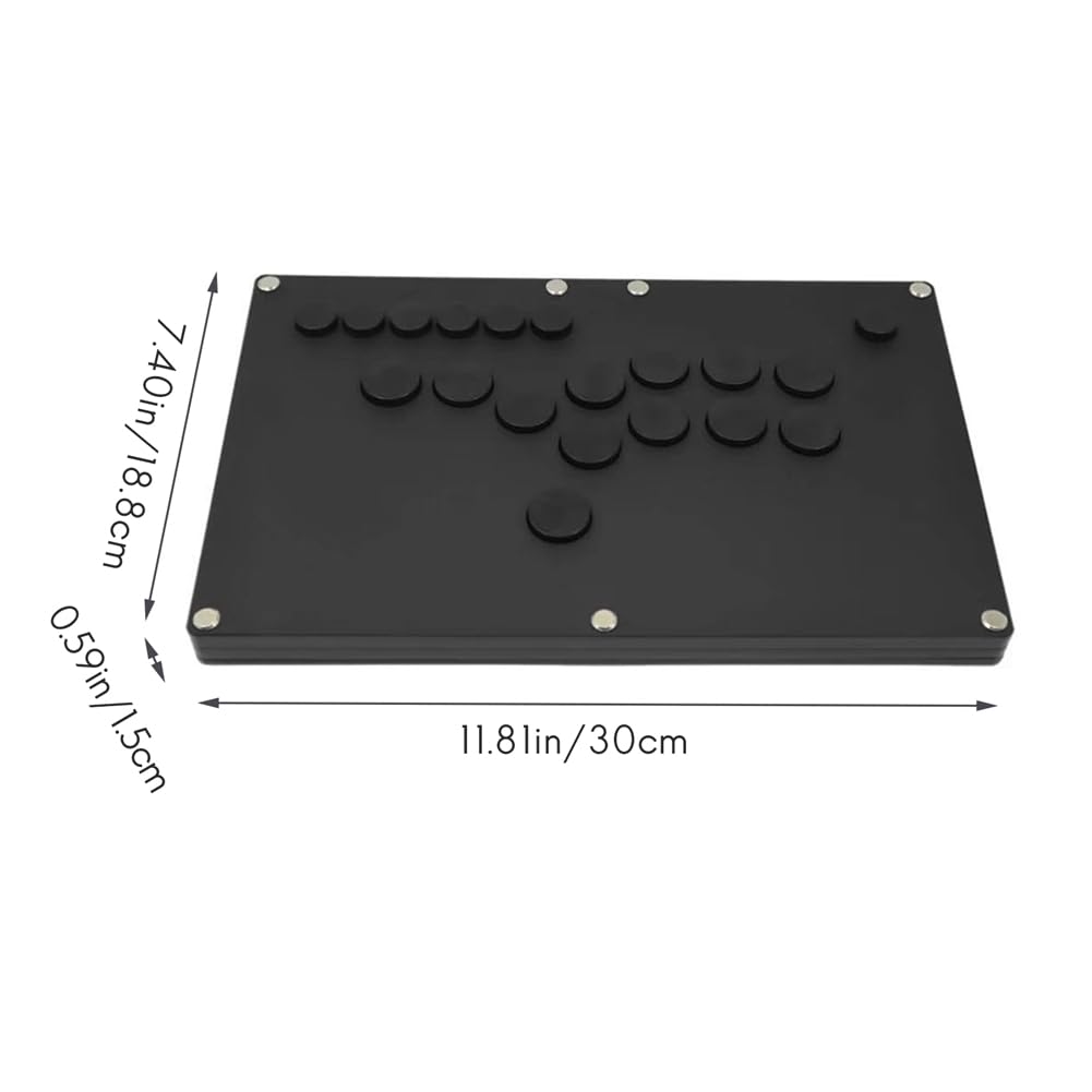 Qwertfeet Thin Finger Arcade Joystick Controller - Programmable Full Button Fight Stick for Classic & Modern Arcade Games - Perfect for Home Gaming & Competitive Play