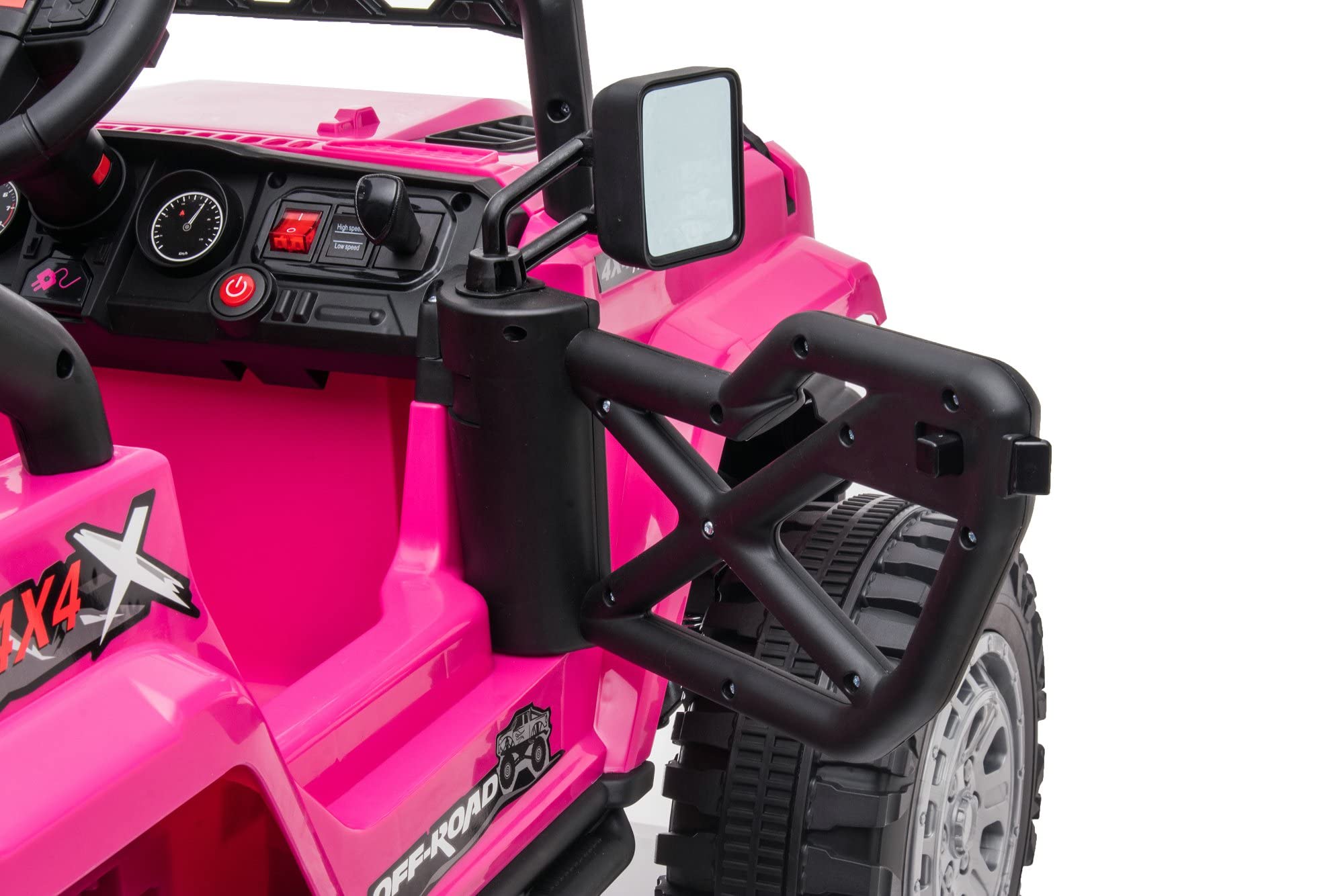 DAKOTT 12V Kids Electric Ride On Truck with Storage Space, Parental Remote Control, Music, MP3 Player & LED Lights - Spring Suspension for Boys & Girls - Perfect for Indoor & Outdoor Play, Birthday Gifts & Backyard Fun
