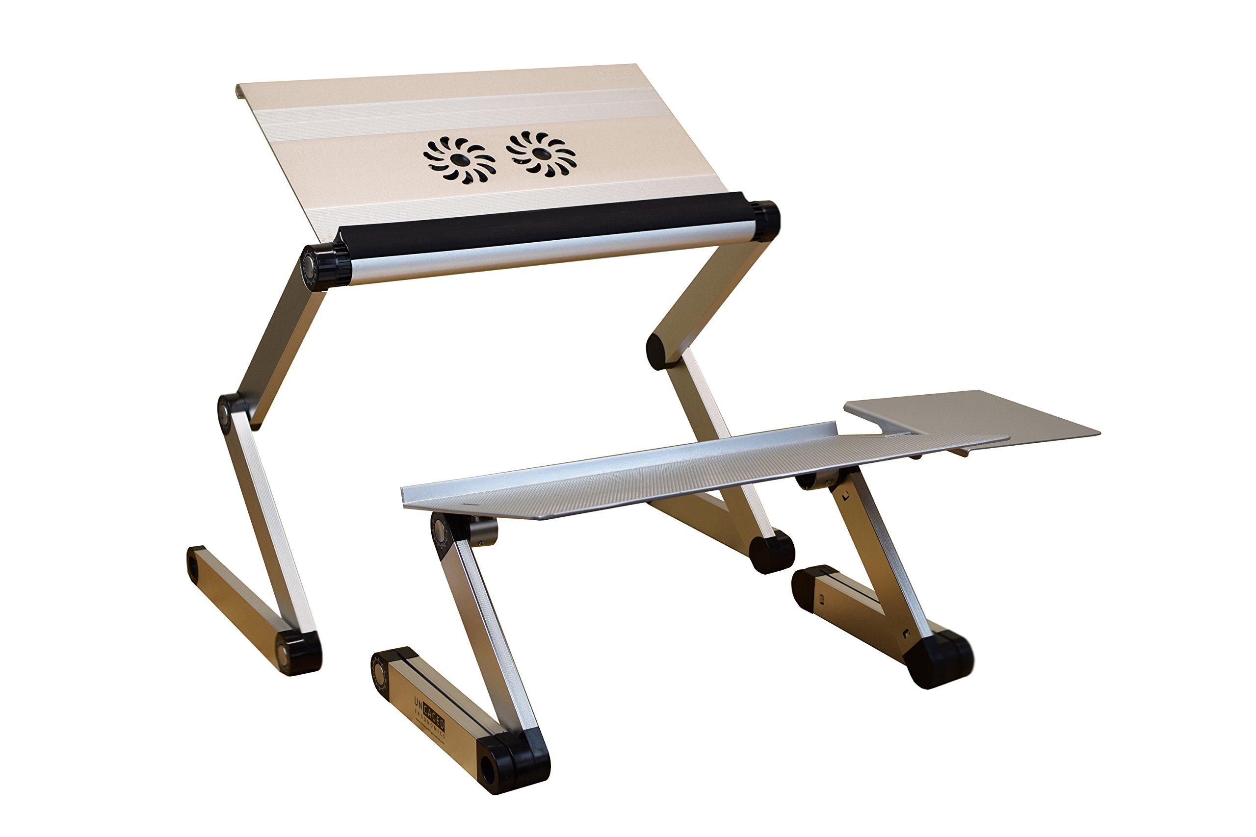Adjustable Standing Desk Converter for Laptop & Computer - WorkEZ Sit to Stand Desk Riser with Keyboard Tray & Negative Tilt, Black | Perfect for Home Office, Gaming Setup & Workspace Ergonomics