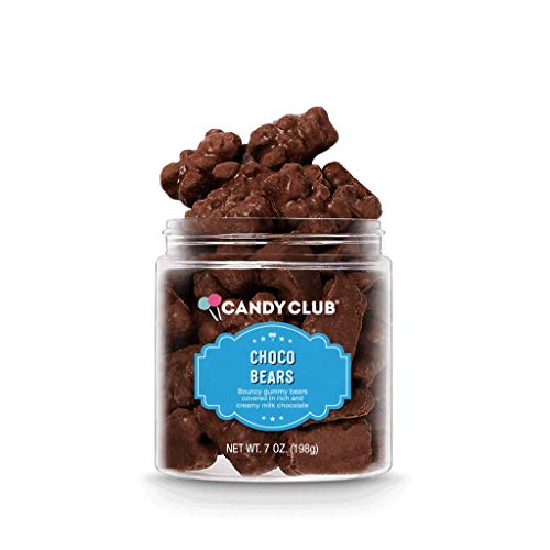 Gourmet Chocolate Covered Bears - Assorted Flavors (Apricot, Strawberry, Banana, Marshmallow, Orange) - 7oz Jar - Perfect for Gifts, Parties, Snacks & Candy Buffets - Delicious Milk Chocolate Treats for Birthdays, Holidays & Office Events
