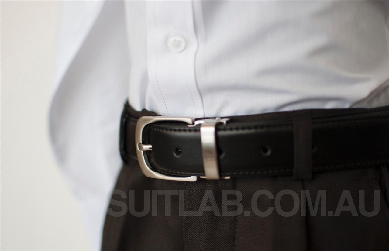 Men's Black Genuine Leather Belt with Classic Clasp Buckle - Stylish & Durable for Casual, Office & Formal Wear