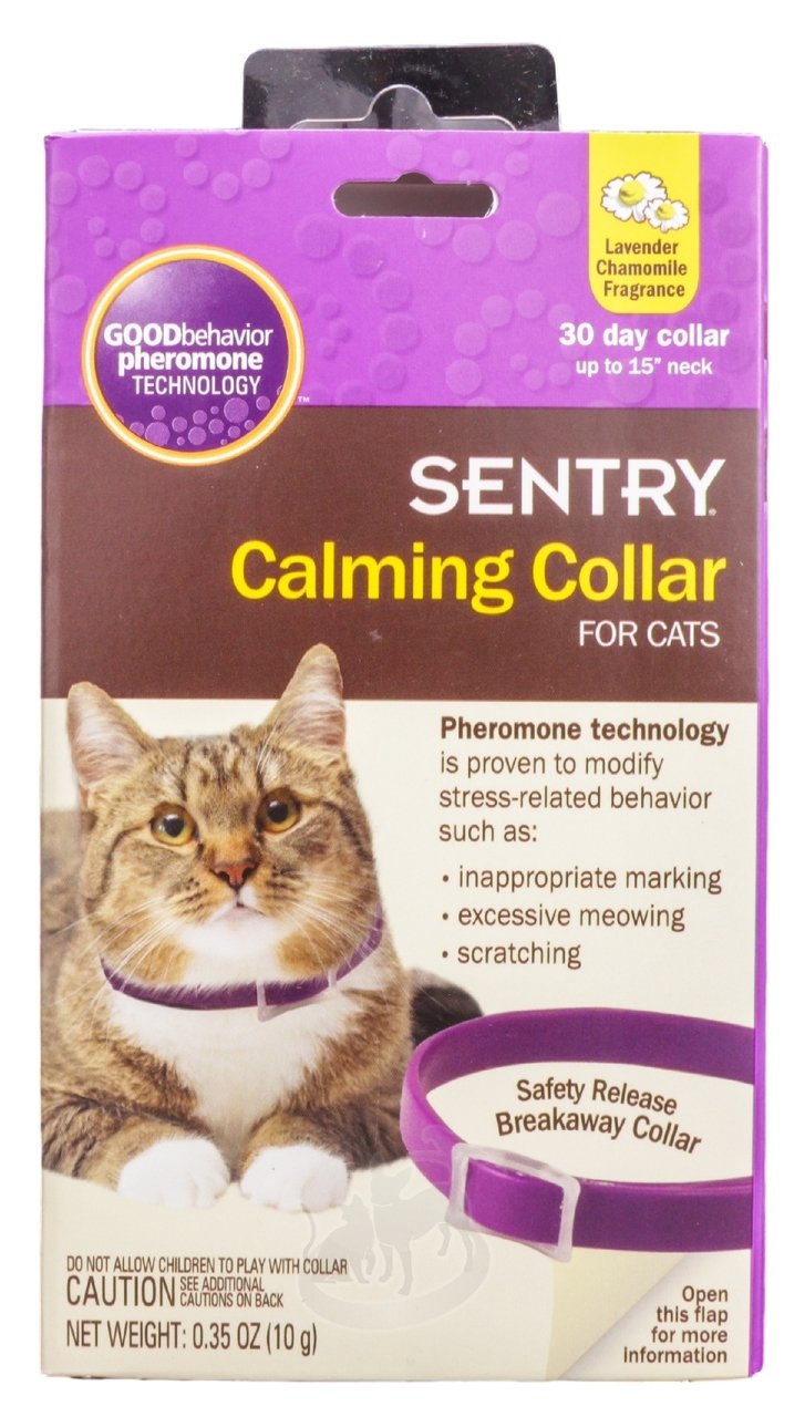 Sentry Calming Collar for Cats - Anxiety Relief & Stress Reduction - Soothing Pheromone Collar for Nervous Cats - Perfect for Travel, Vet Visits & Multi-Cat Homes