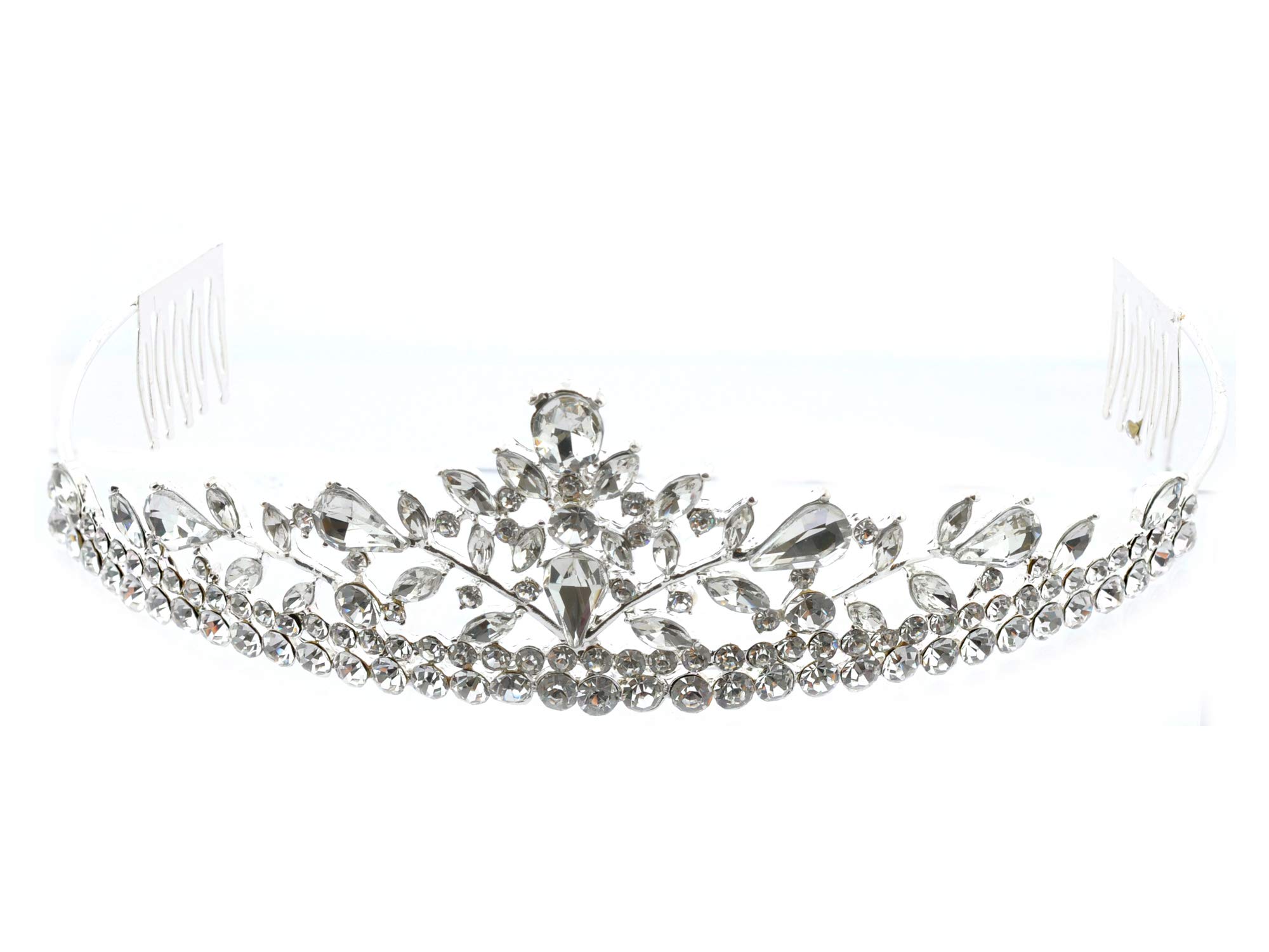 Elegant Silver Plated Wedding Tiara with Marquise Stones - Perfect for Brides, Princess-Themed Parties & Prom Hair Accessories