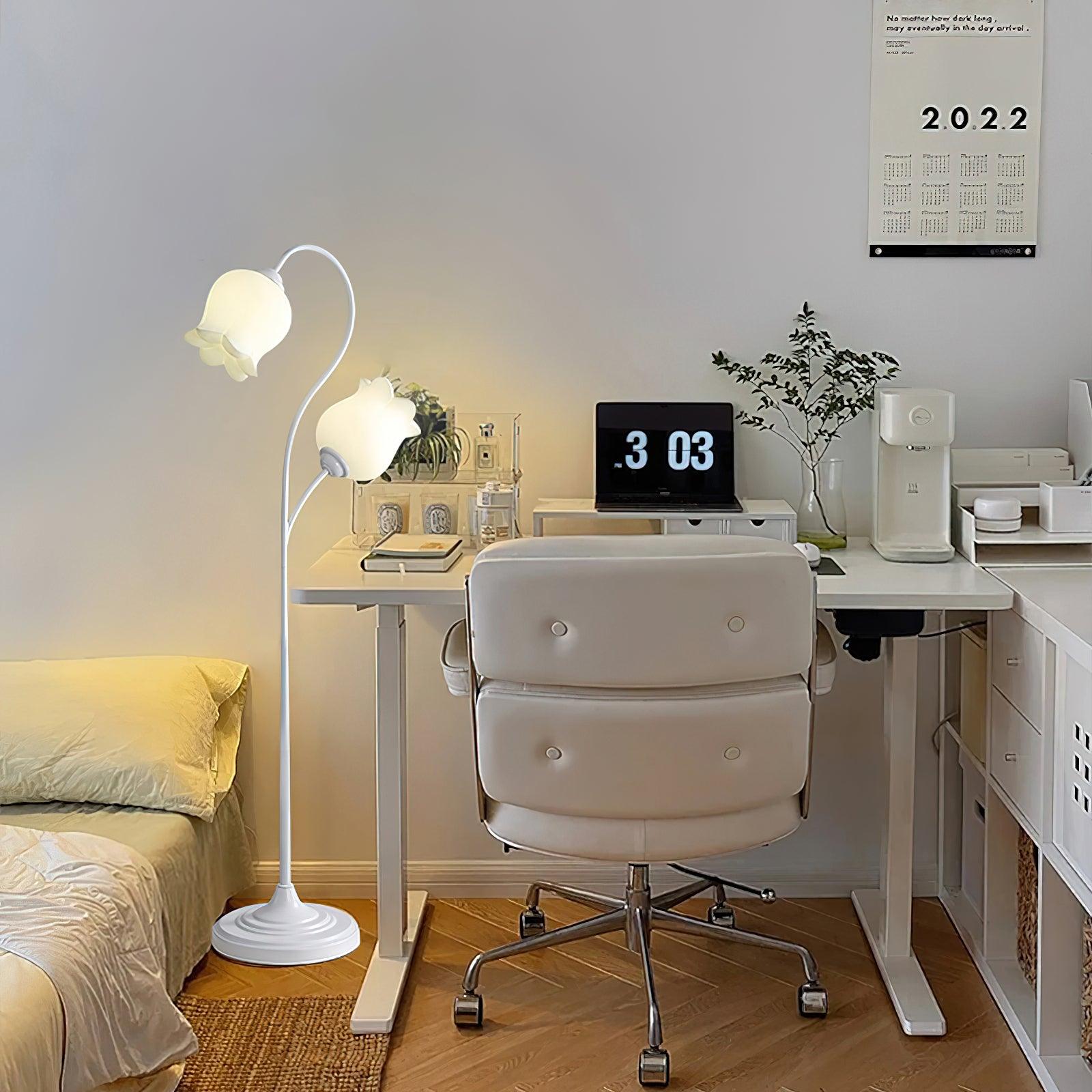 Modern Lilium Floor Lamp for Living Room - Adjustable Brightness LED Standing Light with Remote Control, Perfect for Bedroom, Office, and Reading Corner