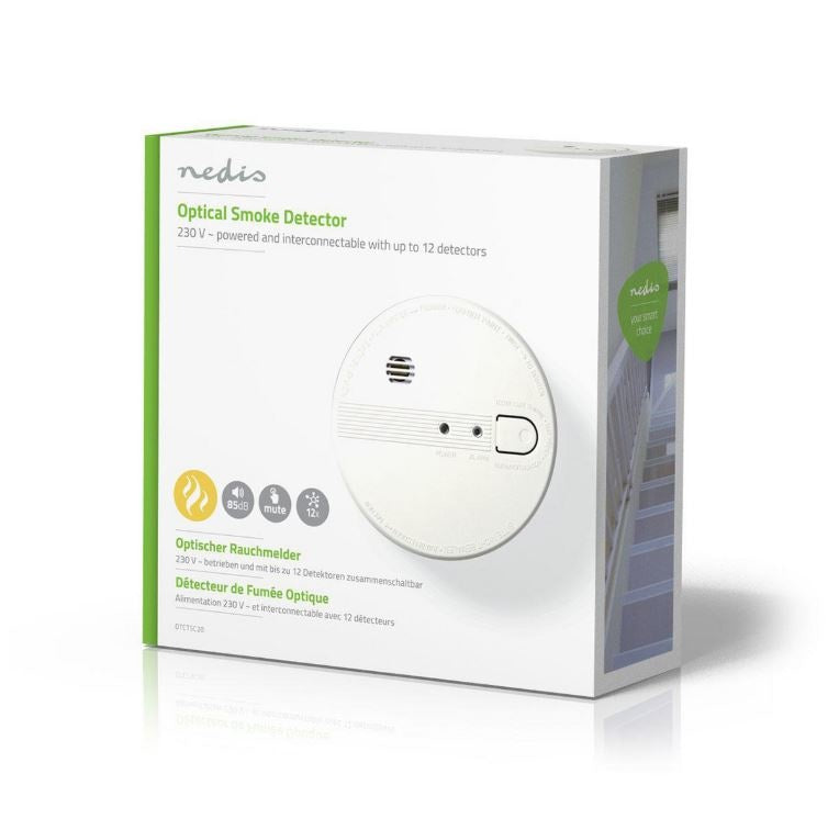 DTCTSC20 Interconnected Smoke Detector with EN14604 Certification, Hardwired for Reliable Home & Office Safety - Ideal for Bedrooms, Hallways, and Commercial Spaces