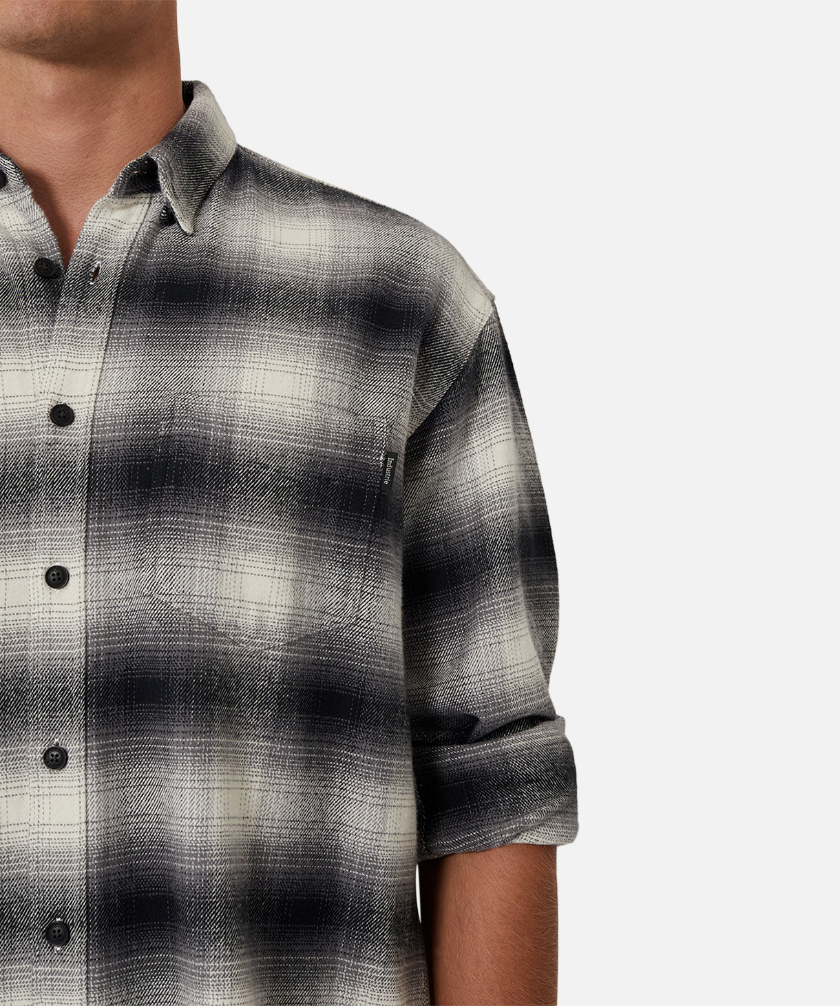 Prescott LS Shirt - Soft Cotton Long Sleeve Button Down for Men | Cream & Slate Plaid Flannel | Casual Workwear & Outdoor Fall Fashion