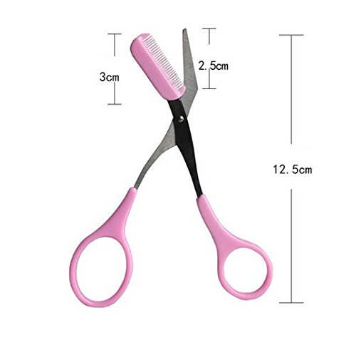WOIWO Professional Eyebrow Scissors & Trimmer Set - Stainless Steel Eyebrow Eyelash Hair Remover Tool with Free Comb - Precise Grooming Kit for Perfect Eyebrow Shaping at Home or Salon