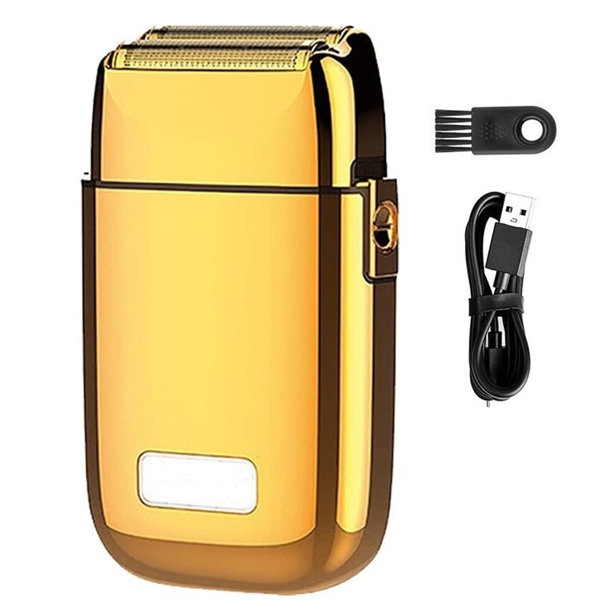 Premium Full Metal Electric Shaver for Men - Rechargeable Beard Trimmer & Bald Head Shaving Machine with Precision Fade Blades (Gold, Gift Box) - Perfect for Home, Travel & Barber Salon Use