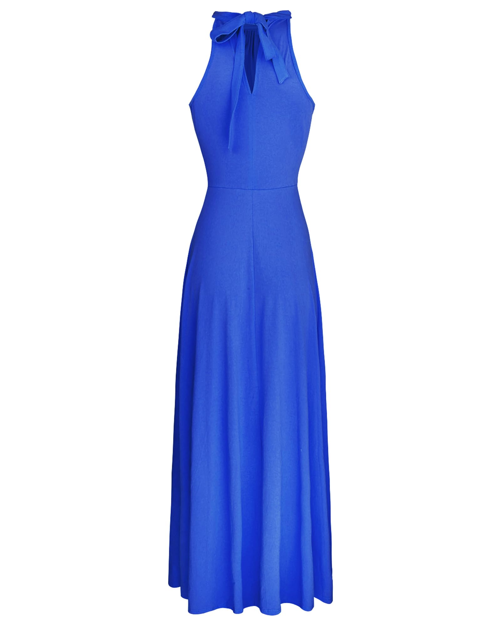 STYLEWORD Women's Floral Halter Neck Maxi Dress - Elegant Summer Wedding Guest Dress 2025, Sexy Formal Long Dress for Party, Beach Vacation & Special Occasions
